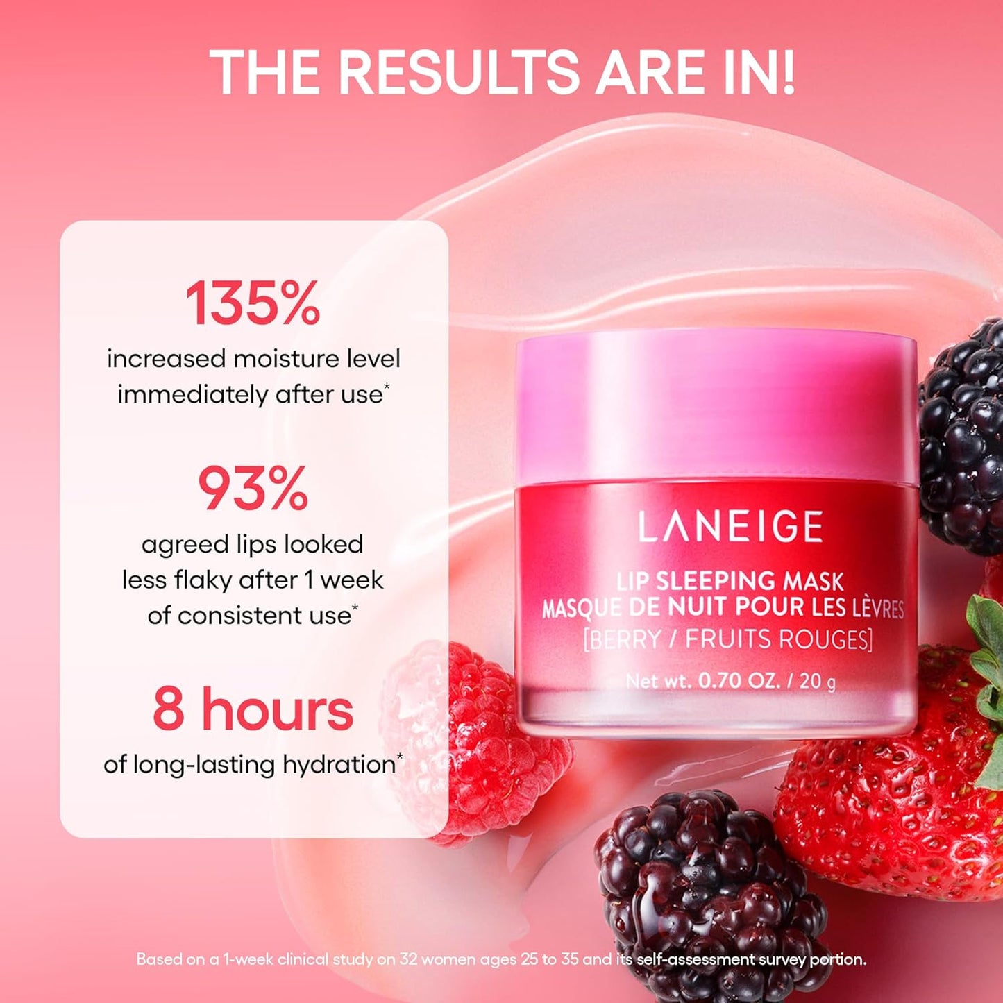 LANEIGE Lip Sleeping Mask Stocking Stuffer: Nourish, Hydrate, Vitamin C, Murumuru & Shea Butter, Antioxidants, Flaky, Dry Lips