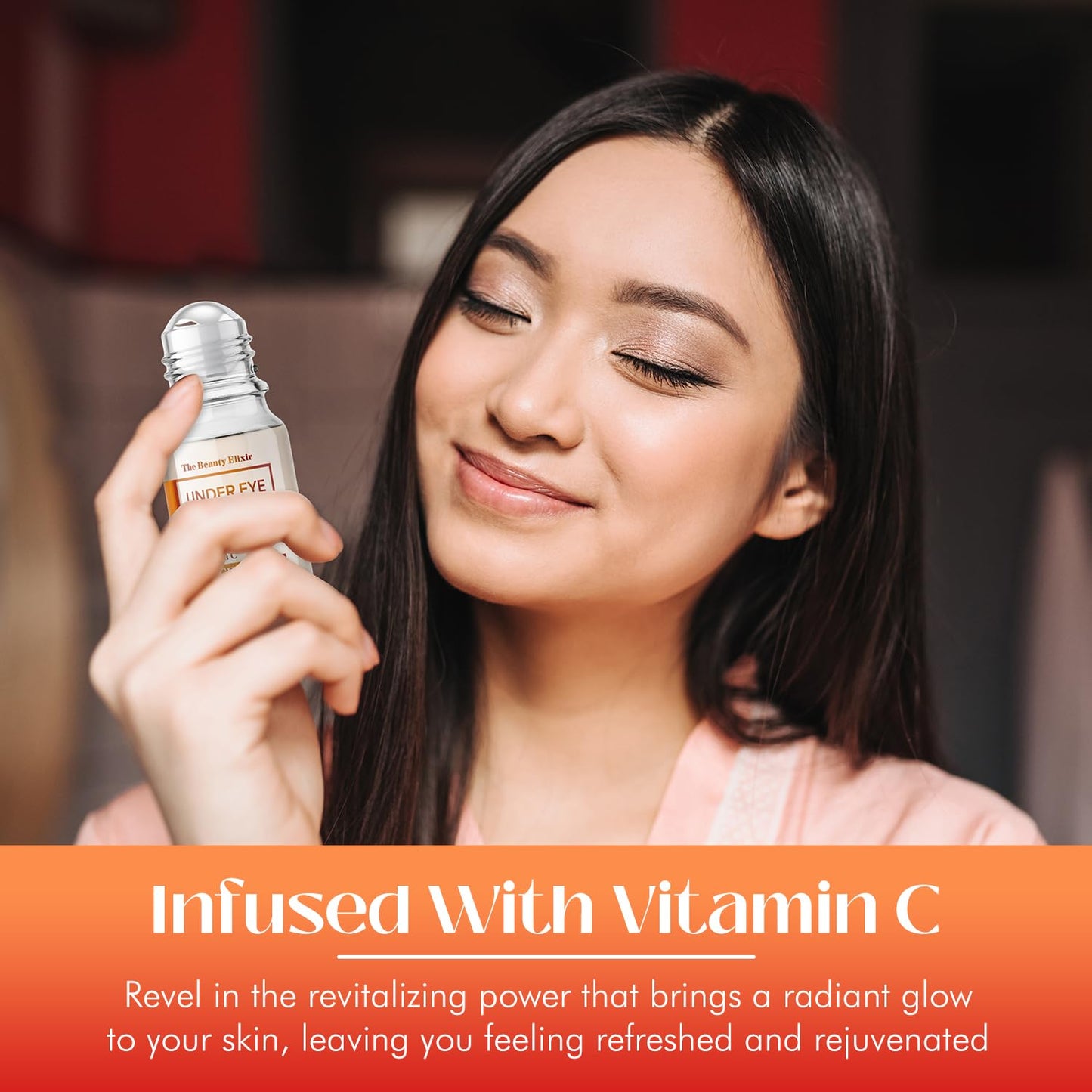 Beauty Elixir Vitamin C under Eye Roller Serum for Dark Circles and Puffiness - Reduce Wrinkles and Fine Lines, Bags under Eyes