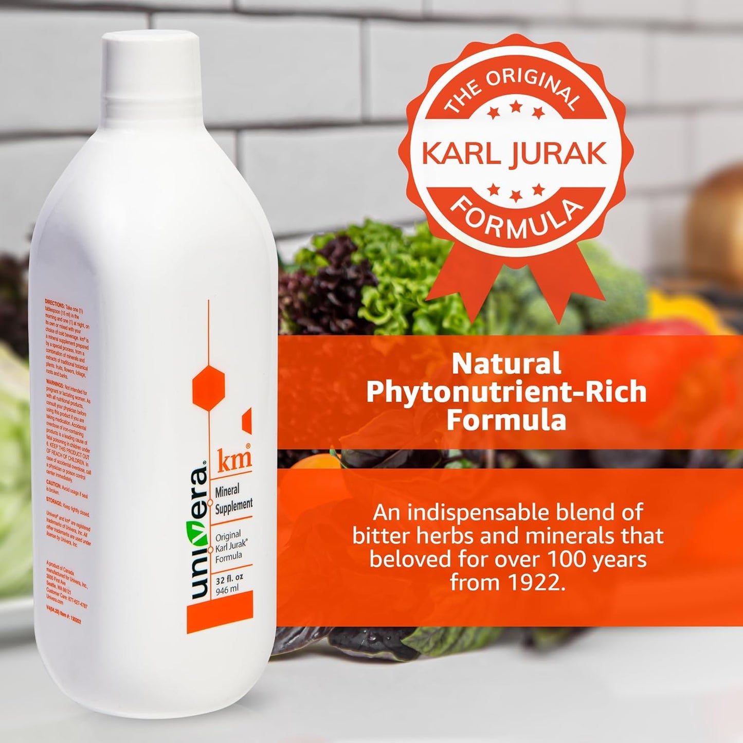 Univera Km, Liquid Potassium Supports, Mineral Supplement - 32 Fl Oz (1PK), Body'S Ph Blood Balance, Original Karl Jurak Fomula, Earthy Taste (30-Day Supply)