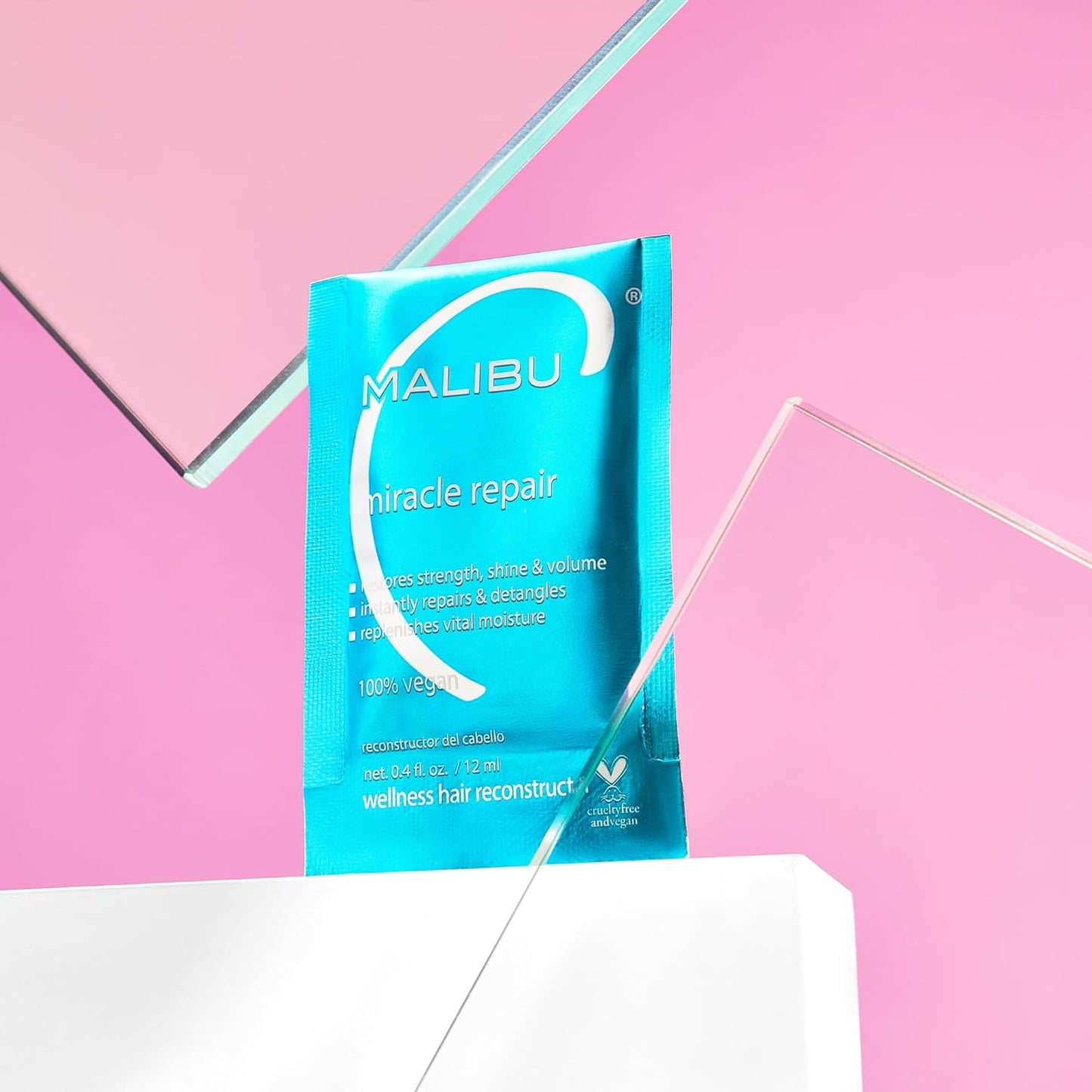 Malibu C Miracle Repair Hair Reconstructor - Nourishing Hair Repair Treatment for Weak, Damaged Strands - Flax Protein & Vitamin B5 for Hair Strength
