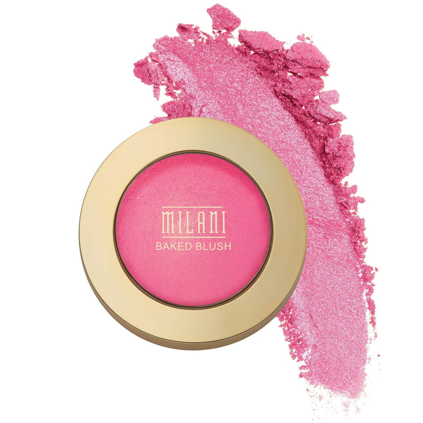 Milani Baked Blush - Dolce Pink (0.12 Ounce) Cruelty-Free Powder Blush - Shape, Contour & Highlight Face for a Shimmery or Matte Finish