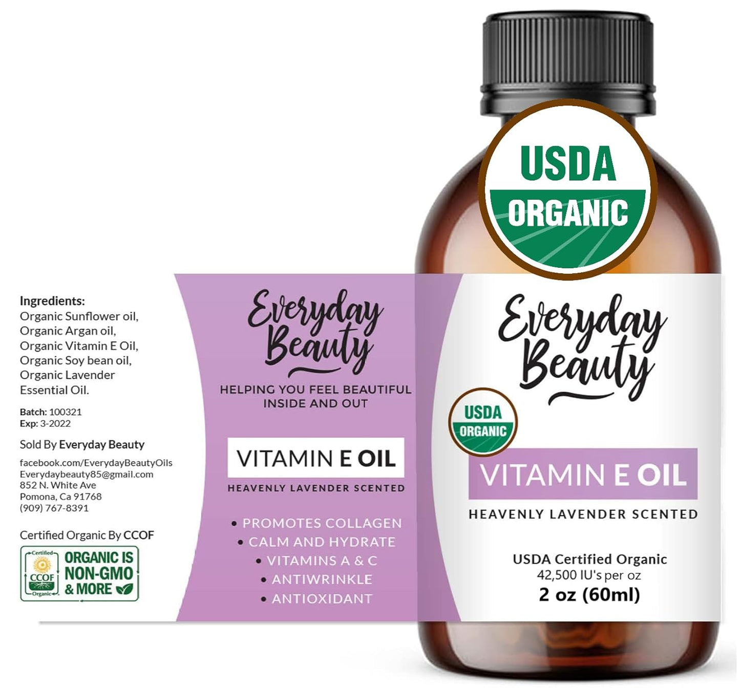 Organic Vitamin E Oil for Scars - All Natural & Vegan Skin Moisturizer 1Oz - Light and Unscented Great for Scars after Surgery - Reduce Wrinkles, anti Aging, Lighten Dark Spots - Face, Skin & All Over