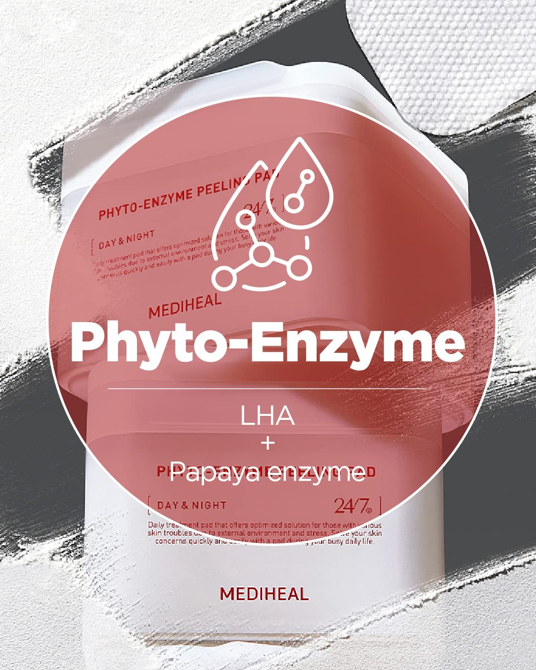 MEDIHEAL Phyto Enzyme Peeling Pad - Vegan Face Resurfacing Gauze Pads with LHA & Papaya Enzym - Pore Tightening Pads to Control Sebum - Exfoliating Pads for Dead Skin Cells, 90 Pads