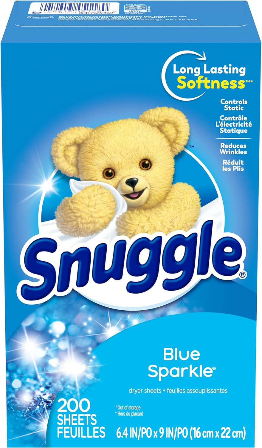 Snuggle Dryer Sheets, Long Lasting Fresh and Clean Scent, Laundry Fabric Softener, Control Static, Reduce Wrinkles, HE Safe, 200 Count