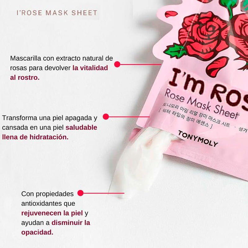 TONYMOLY I'M Real Rose Hydrating Mask Sheet, Pack of 1