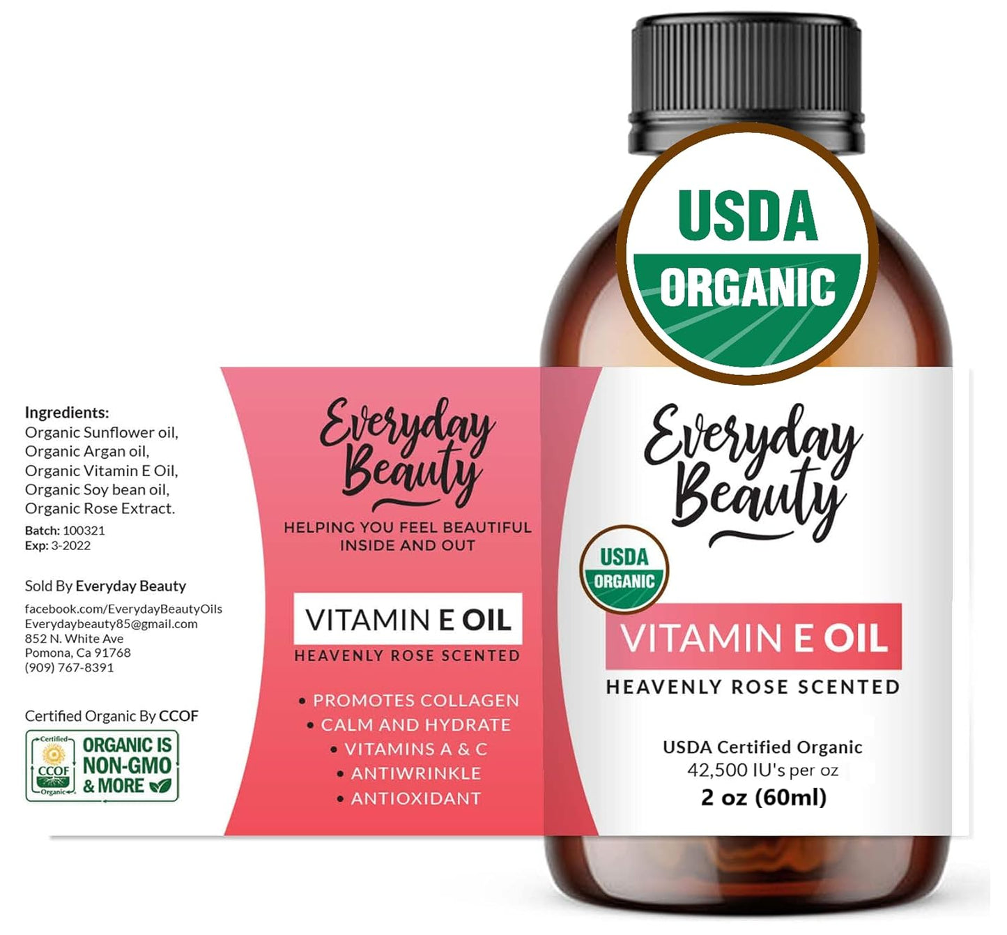 Organic Vitamin E Oil for Scars - All Natural & Vegan Skin Moisturizer 1Oz - Light and Unscented Great for Scars after Surgery - Reduce Wrinkles, anti Aging, Lighten Dark Spots - Face, Skin & All Over