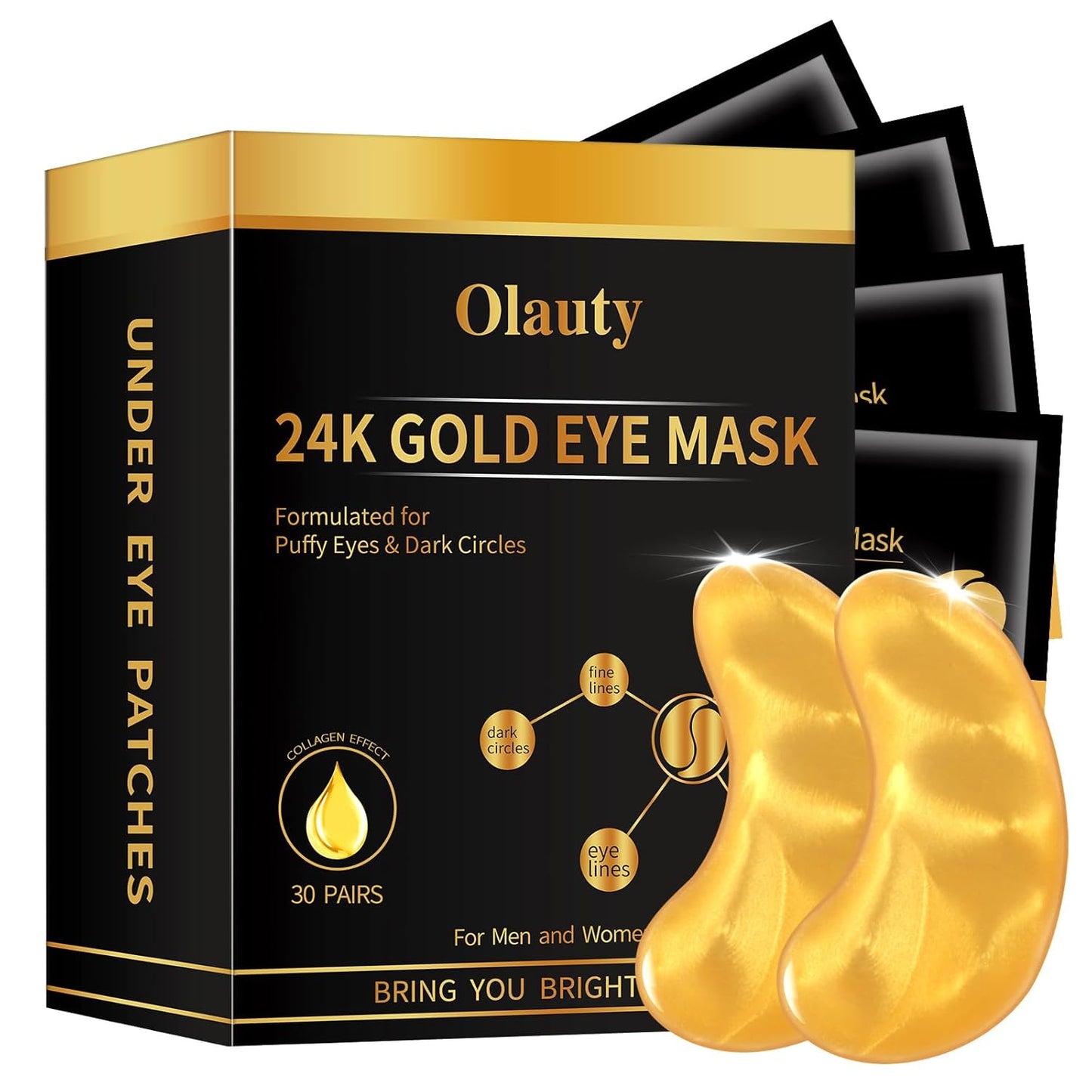 Miniling 28 Pairs Collagen Eye Masks, Reduce Wrinkles under Eye Patches for Puffy Eyes, Dark Circles, Eye Bags, Natural Collagen Eye Gels Pads Face Moisturizer for Women Men