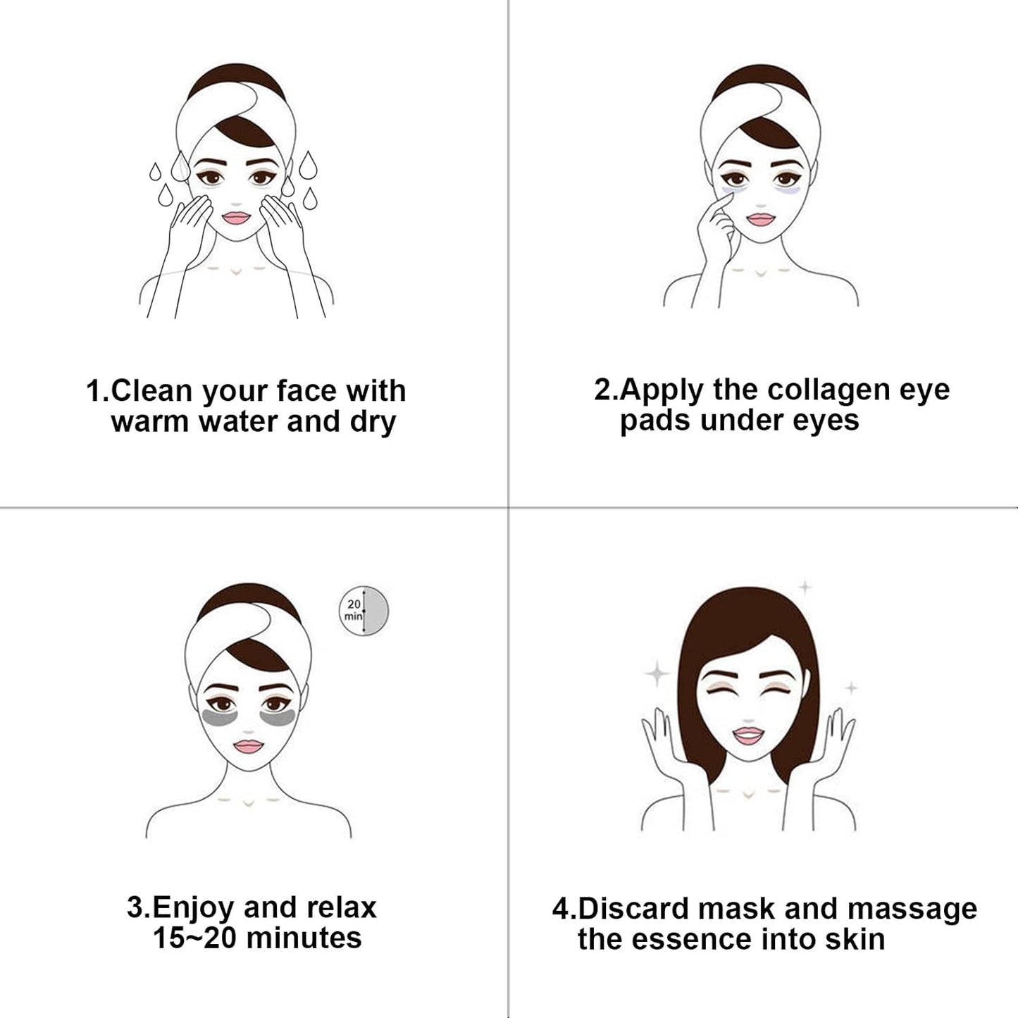 Pink Collagen Eye Mask, 30 Pairs Crystal Gold under Eye Patches for Puffy Eyes and Dark Circles – Look Less Tired and Reduce Wrinkles and Fine Lines (Pink)