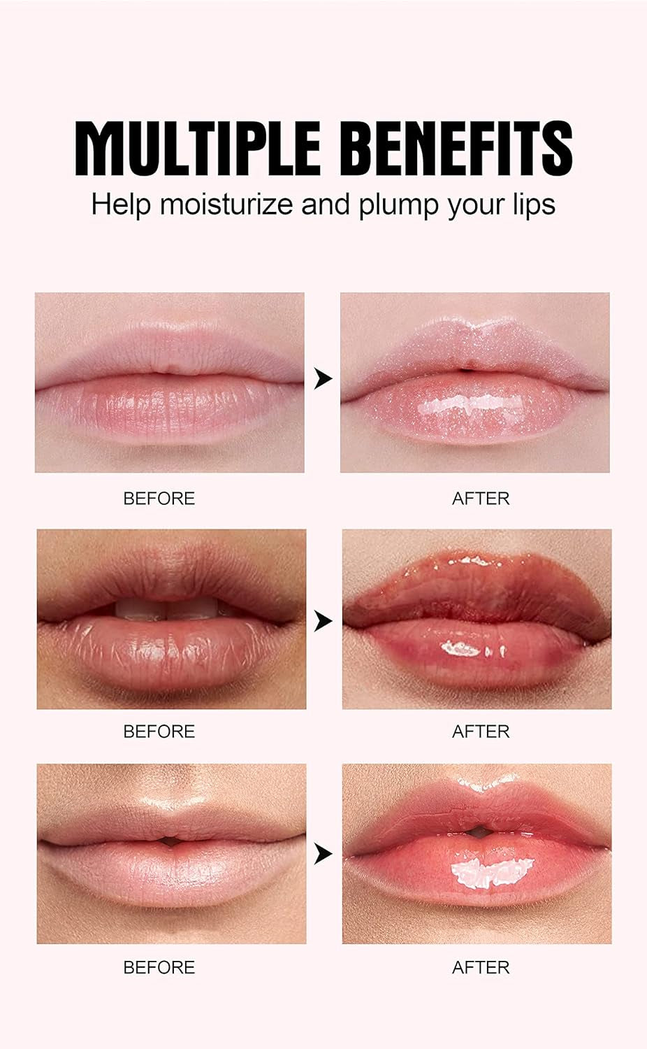 Plumping Lip Oil with Chili Extract - Fuller Lips Instantly! Ultra-Hydrating & Nourishing, Glossy Finish Lip Glow Oil, Lip Plumping Booster Plump, Smooth, and Define Your Lips Naturally (01 Pink)