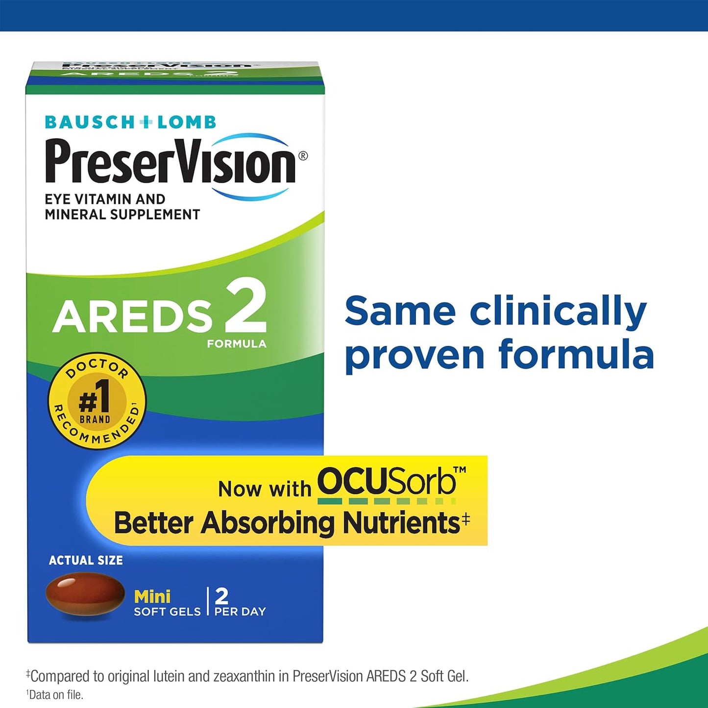 Preservision AREDS 2 Eye Vitamin & Mineral Supplement, Contains Lutein, Vitamin C, Zeaxanthin, Zinc & Vitamin E, 120 Softgels (Packaging May Vary)