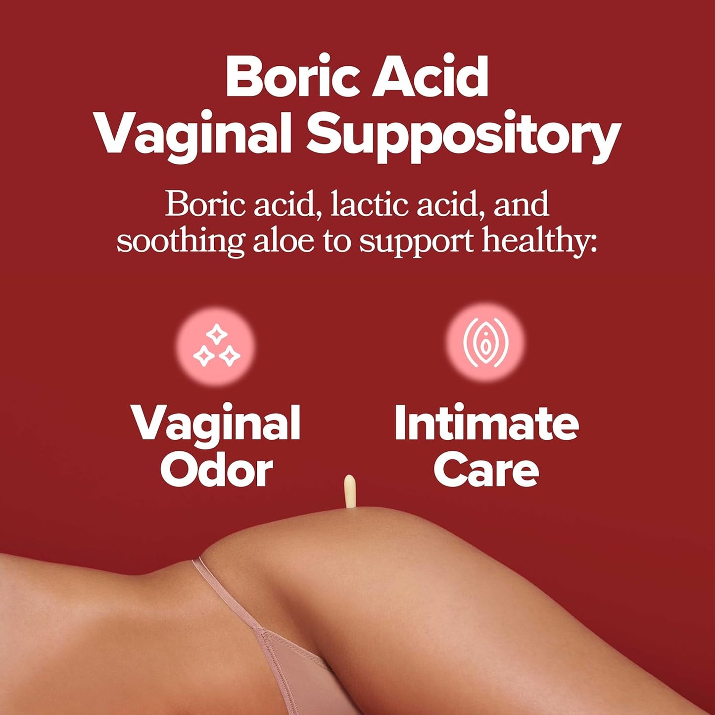 URO Boric Acid Vaginal Suppository – with Boric Acid, Lactic Acid, and Aloe for Fast Relief and Vaginal Odor Control – Vegan, Paraben-Free, Dye-Free, Fragrance-Free – 12 Count (Pack of 1)
