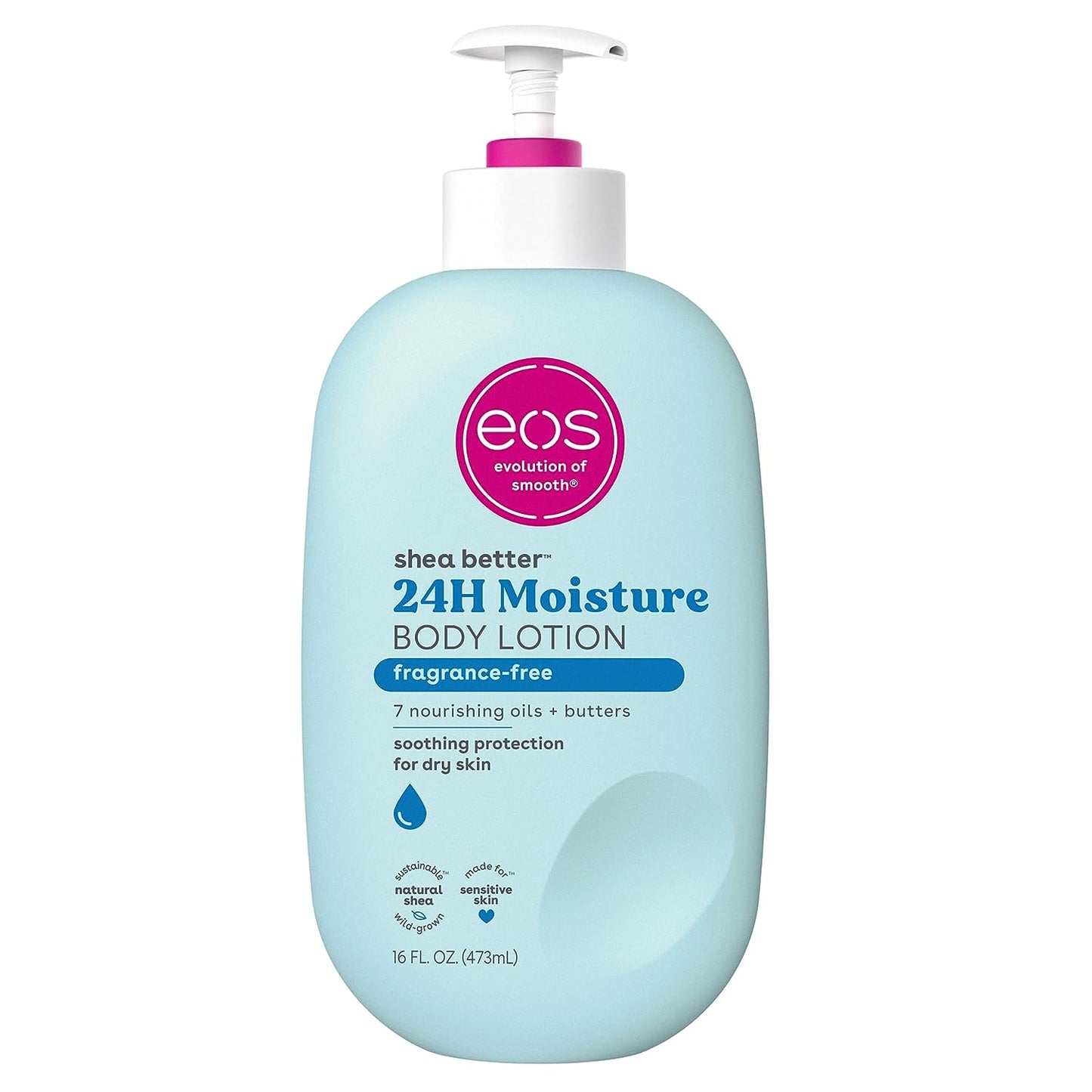 Eos Shea Better Body Lotion- Vanilla Cashmere, 24-Hour Moisture Skin Care, Lightweight & Non-Greasy, Made with Natural Shea, Vegan, 16 Fl Oz