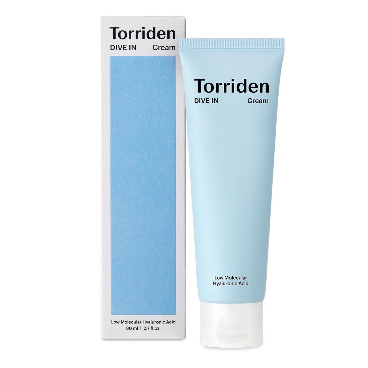Torriden DIVE-IN Hyaluronic Acid Cream 2.71 Fl Oz | Facial Moisturizer for Sensitive, Oily Skin | Fragrance-Free, Alcohol-Free, Lightweight, No Colorants | Vegan, Clean, Cruelty-Free