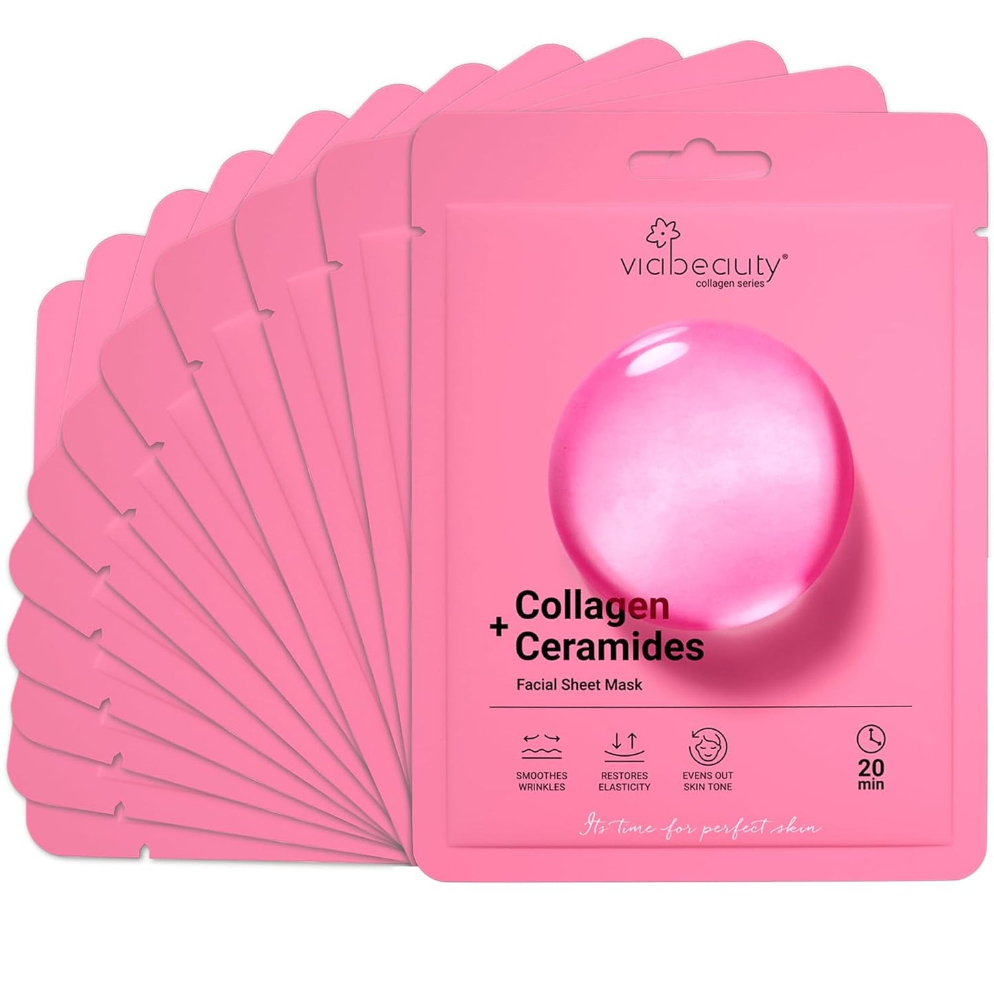 6 Pack of Sheet Face Masks Skincare - Collagen Face Mask Sheets with Hyaluronic Acid, Vitamin C, Snail Mucin - Facial Sheet Mask for Hydrating, Moisturizing, Rejuvenating