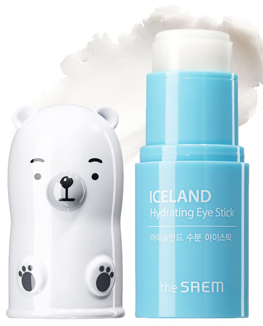 The SAEM Iceland Hydrating Collagen Eye Stick 0.24Oz - Anti-Wrinkle Moisturizing Eye Balm for Saggy Skin – under Eye Treatment - Balm to Smooth Skin Texture - Rose Scent