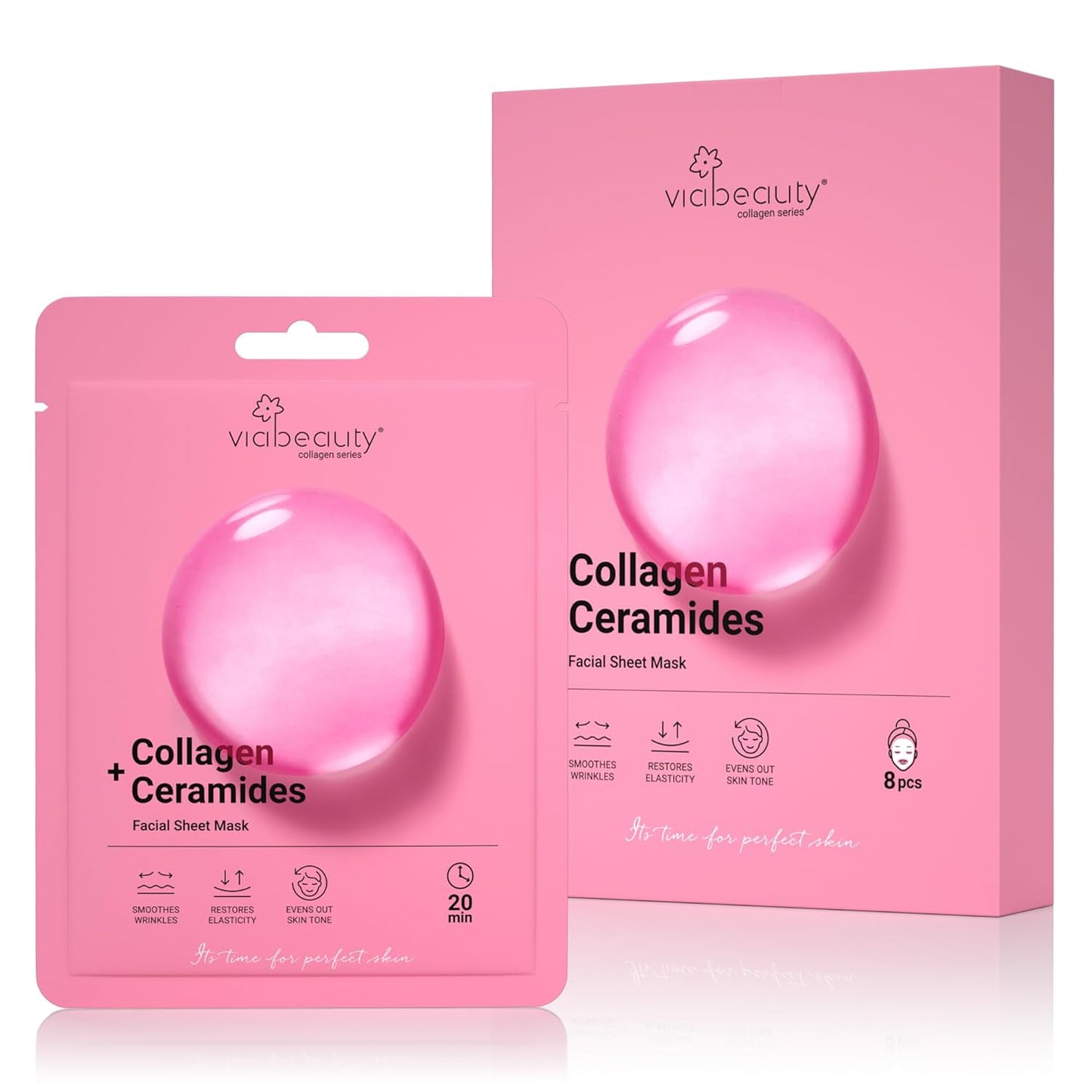 6 Pack of Sheet Face Masks Skincare - Collagen Face Mask Sheets with Hyaluronic Acid, Vitamin C, Snail Mucin - Facial Sheet Mask for Hydrating, Moisturizing, Rejuvenating