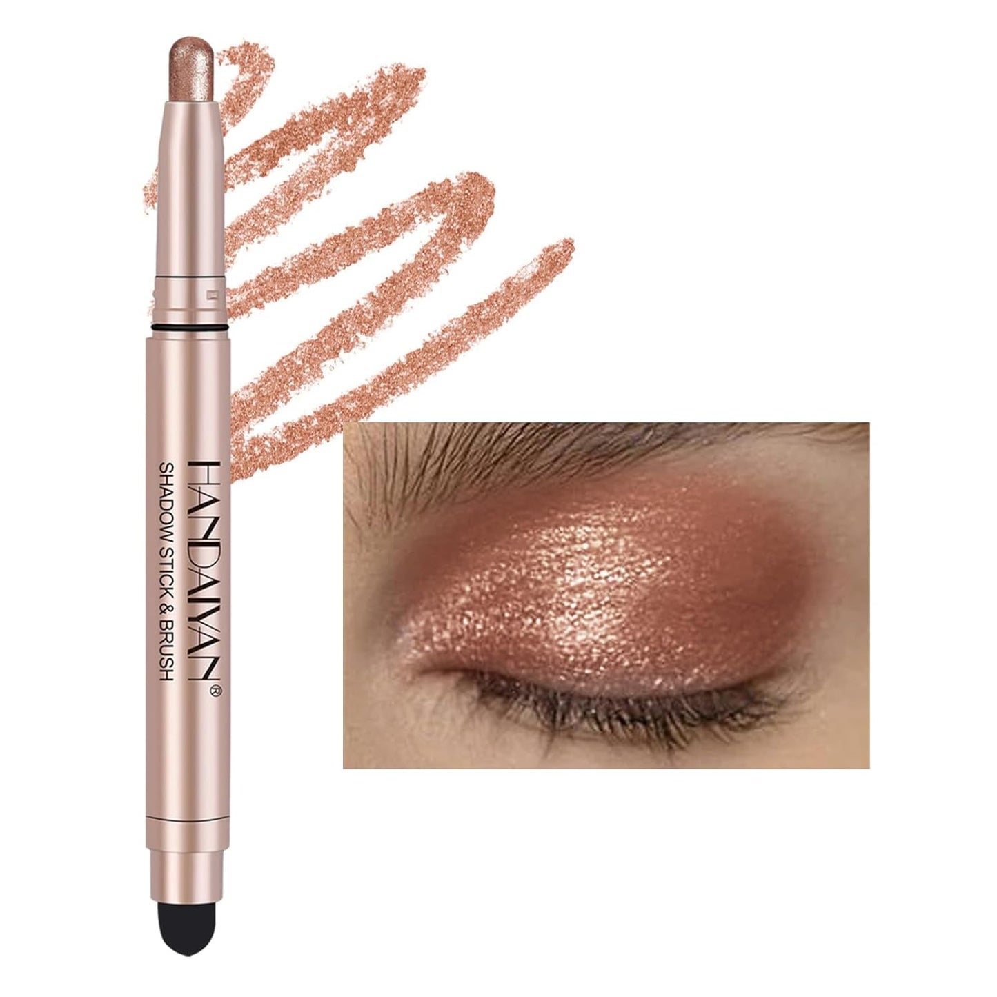 Eyeshadow Stick Matte Nude Eye Makeup Smoky Eyes Makeup Long Lasting Quick-Drying Smooth Glitter Eyeshadow Double Head(H06)