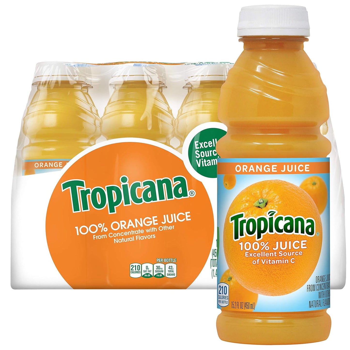 Tropicana 100% Juice, Orange Strawberry, 10 Fl Oz Bottle (Pack of 24)