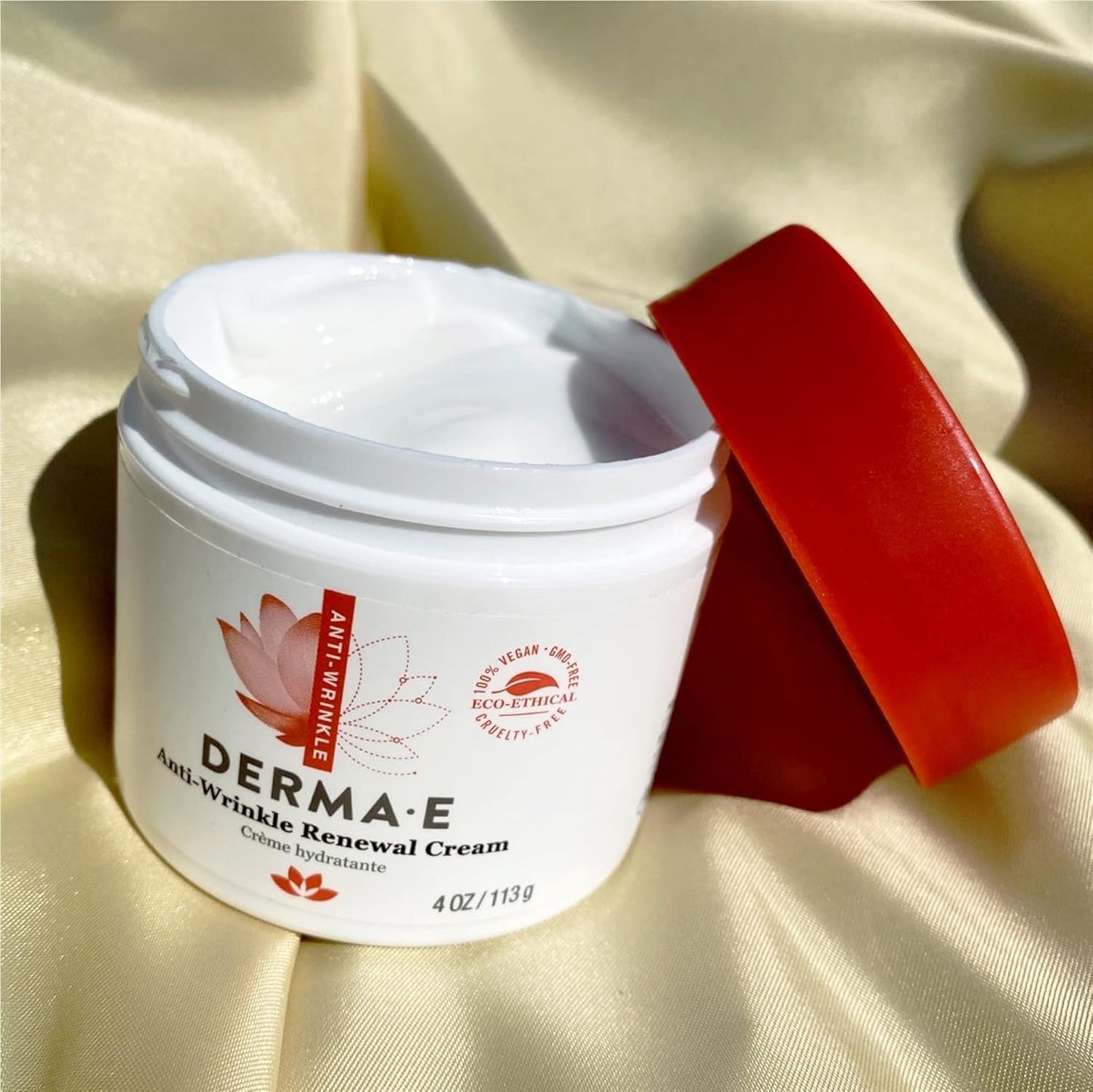 Derma E Anti-Wrinkle Renewal Skin Cream – Vitamin a Wrinkle Treatment Cream – Vegan Anti-Aging Moisturizer to Smooth & Renew Aging Skin, 4 Oz