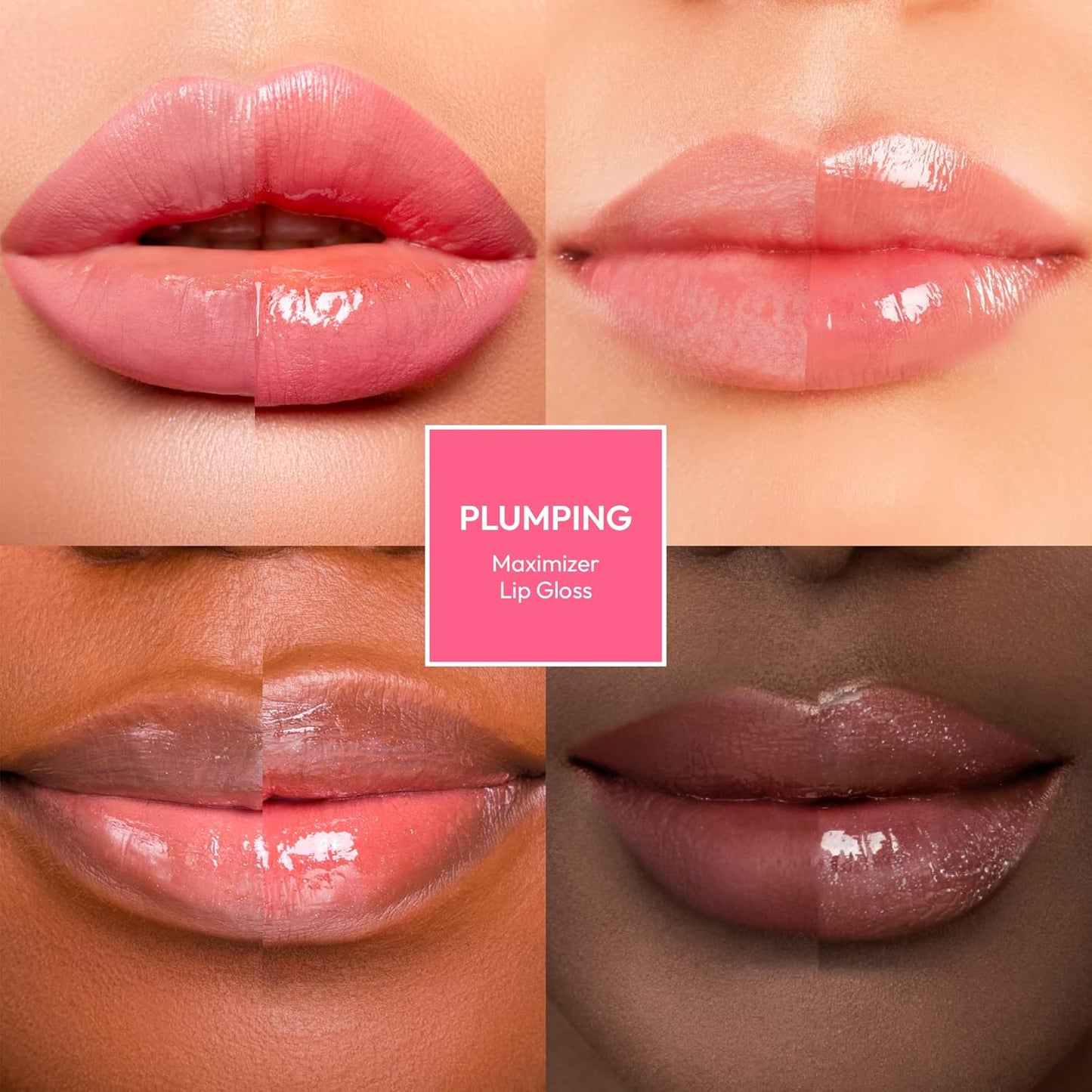 Ruby Kisses Plumping Lip Gloss – Hydrating, Voluminous, High-Shine, Cruelty-Free Lip Plumper, Smoothing, Instinct Lip Maximizer, 4 Colors, 0.15 FL Oz. (CLEAR)