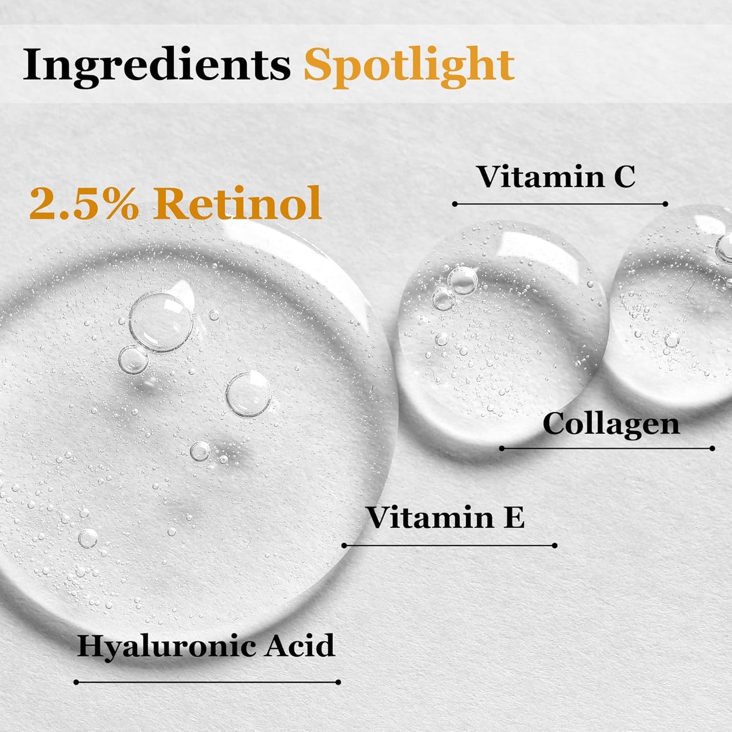 Mivida Firming 2.5% Retinol Serum for Face W/Hydrating Hyaluronic Acid, Vit C, E | Daily anti Aging Face Serum to Fight Fine Lines, Wrinkles Smoothing, Dark Spot Corrector, Brighten Dullness - 1 Fl Oz