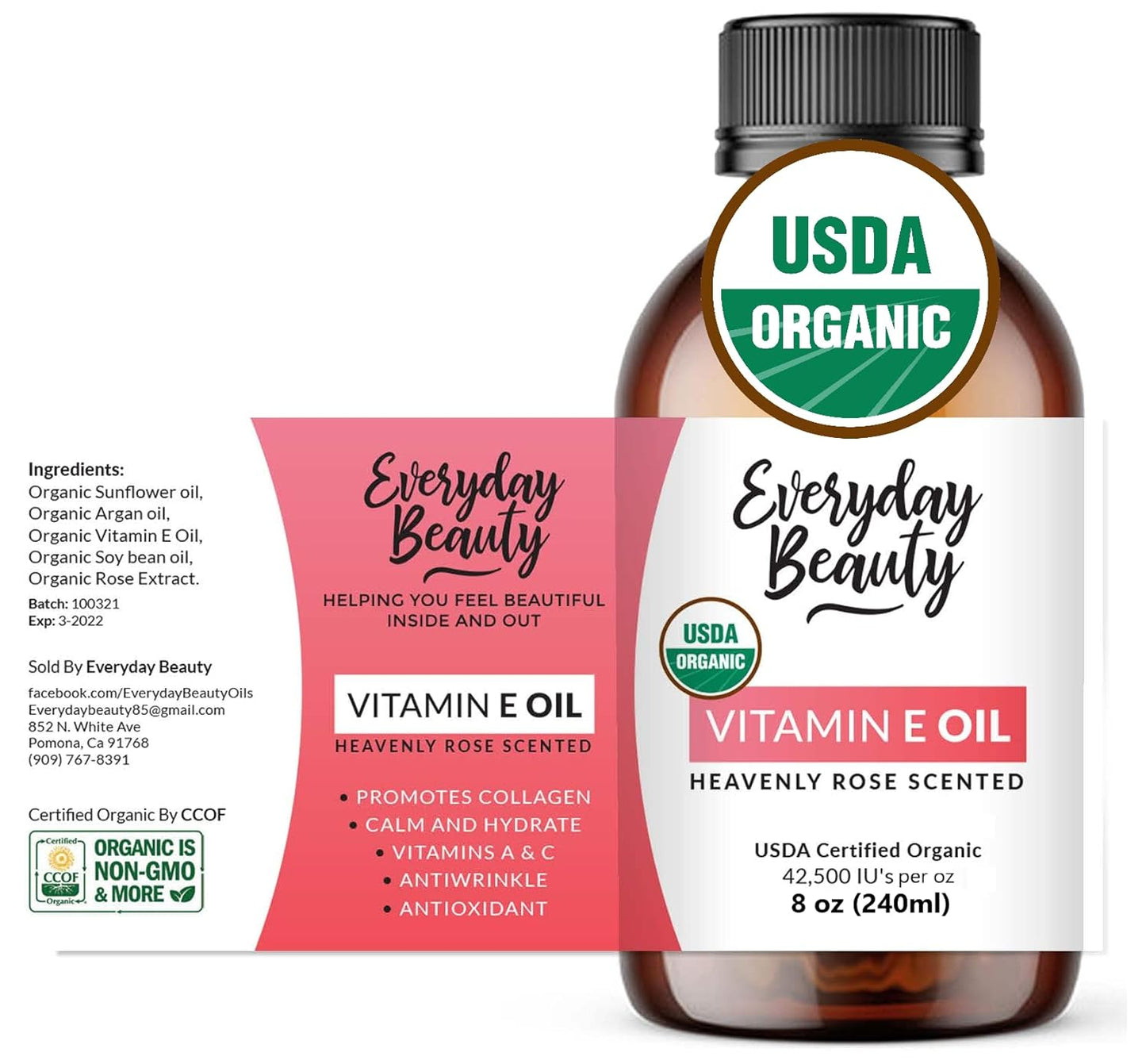 Organic Vitamin E Oil for Scars - All Natural & Vegan Skin Moisturizer 1Oz - Light and Unscented Great for Scars after Surgery - Reduce Wrinkles, anti Aging, Lighten Dark Spots - Face, Skin & All Over