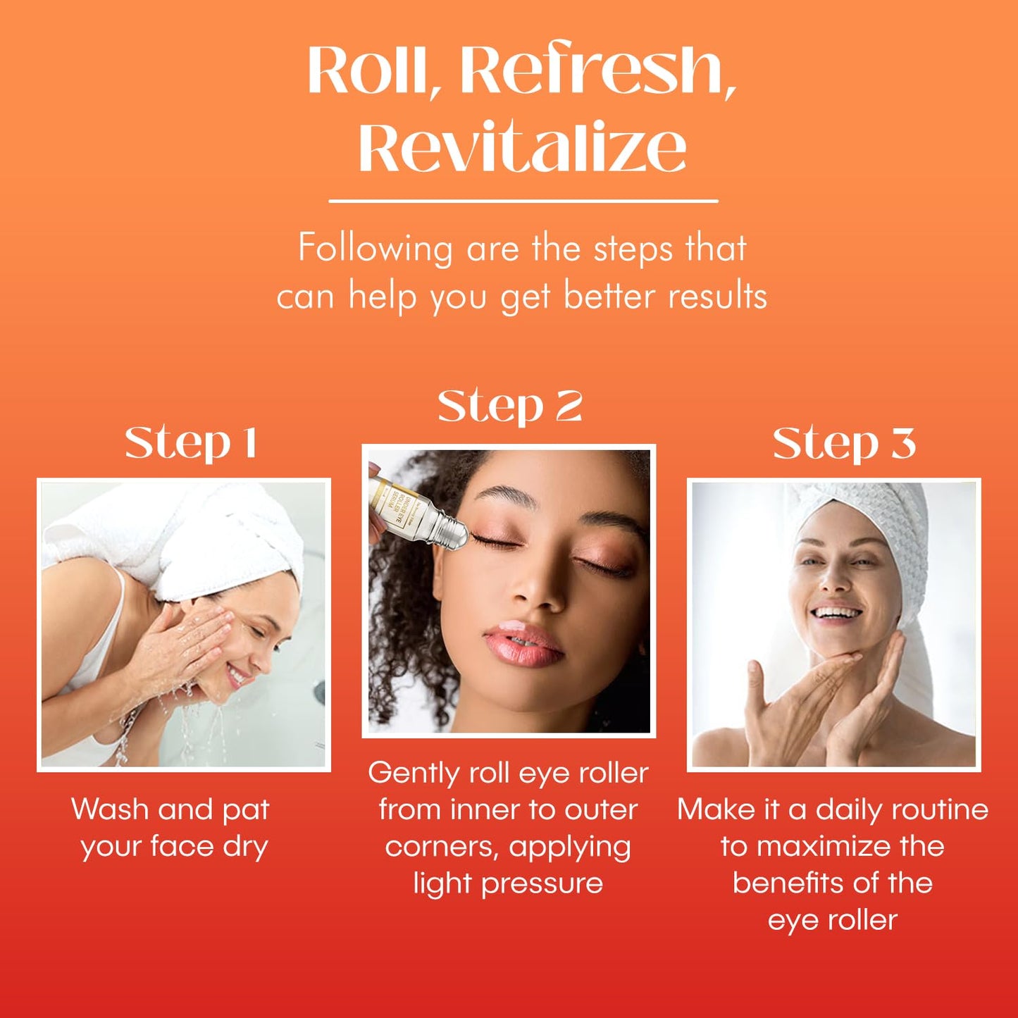 Beauty Elixir Vitamin C under Eye Roller Serum for Dark Circles and Puffiness - Reduce Wrinkles and Fine Lines, Bags under Eyes