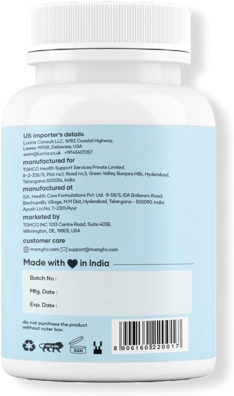 M&RS | Mars by GHC Natural Surge Max Caps (Pack of 1) | Powered with Shilajit, Safed Musli & Gokshura | Overall Well Being 60N