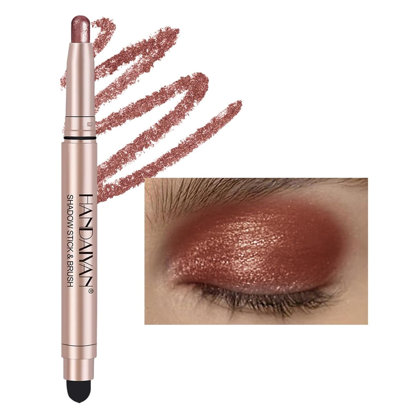 Eyeshadow Stick Matte Nude Eye Makeup Smoky Eyes Makeup Long Lasting Quick-Drying Smooth Glitter Eyeshadow Double Head(H06)