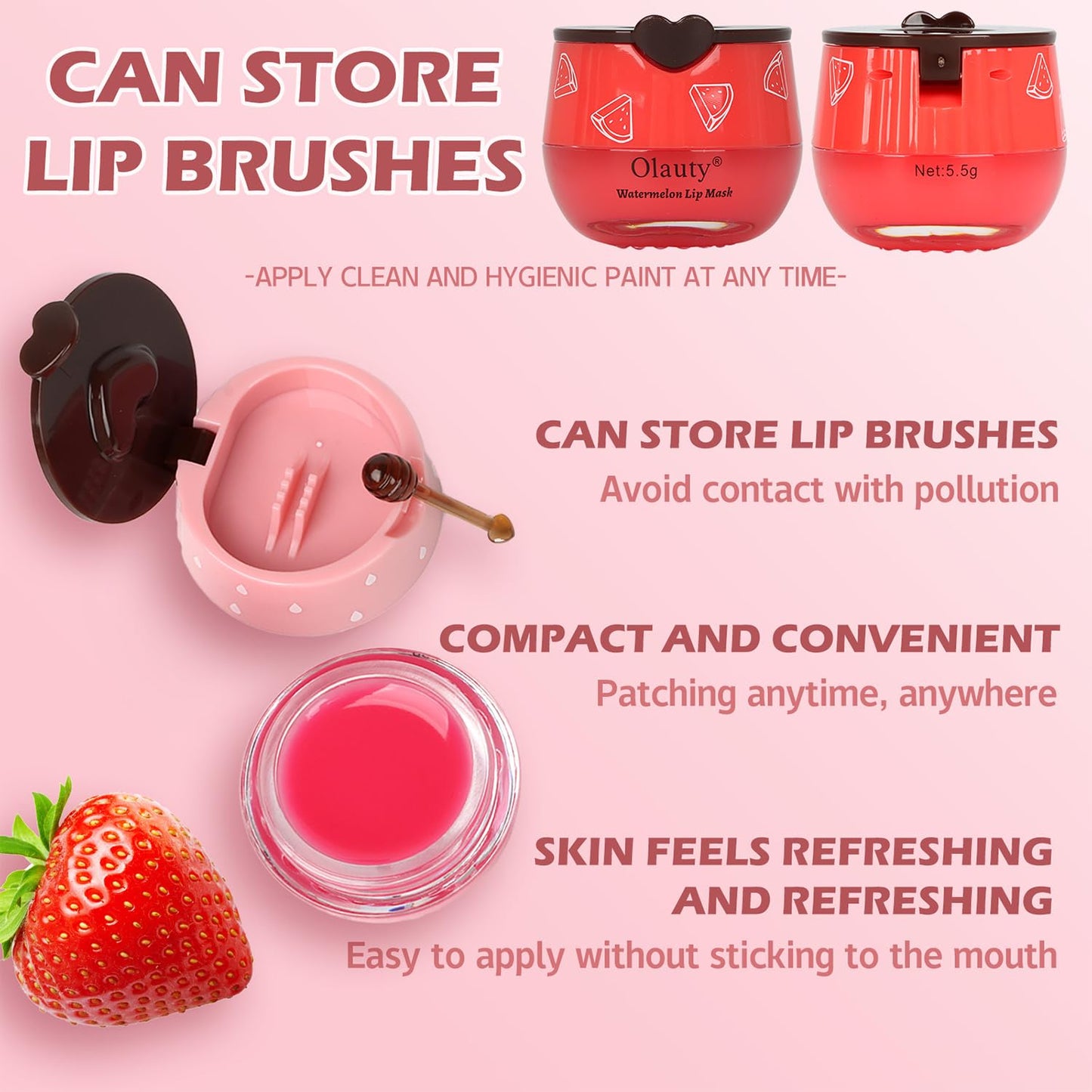 2 PCS Bee Lip Balm Honey Pot, Honey & Strawberry Lip Sleeping Mask Overnight, Hydrating Prevention Dry and Cracked Lip Scrubs Exfoliator Lip Care, Moisturizing Lip Mask Reduces Lip Lines