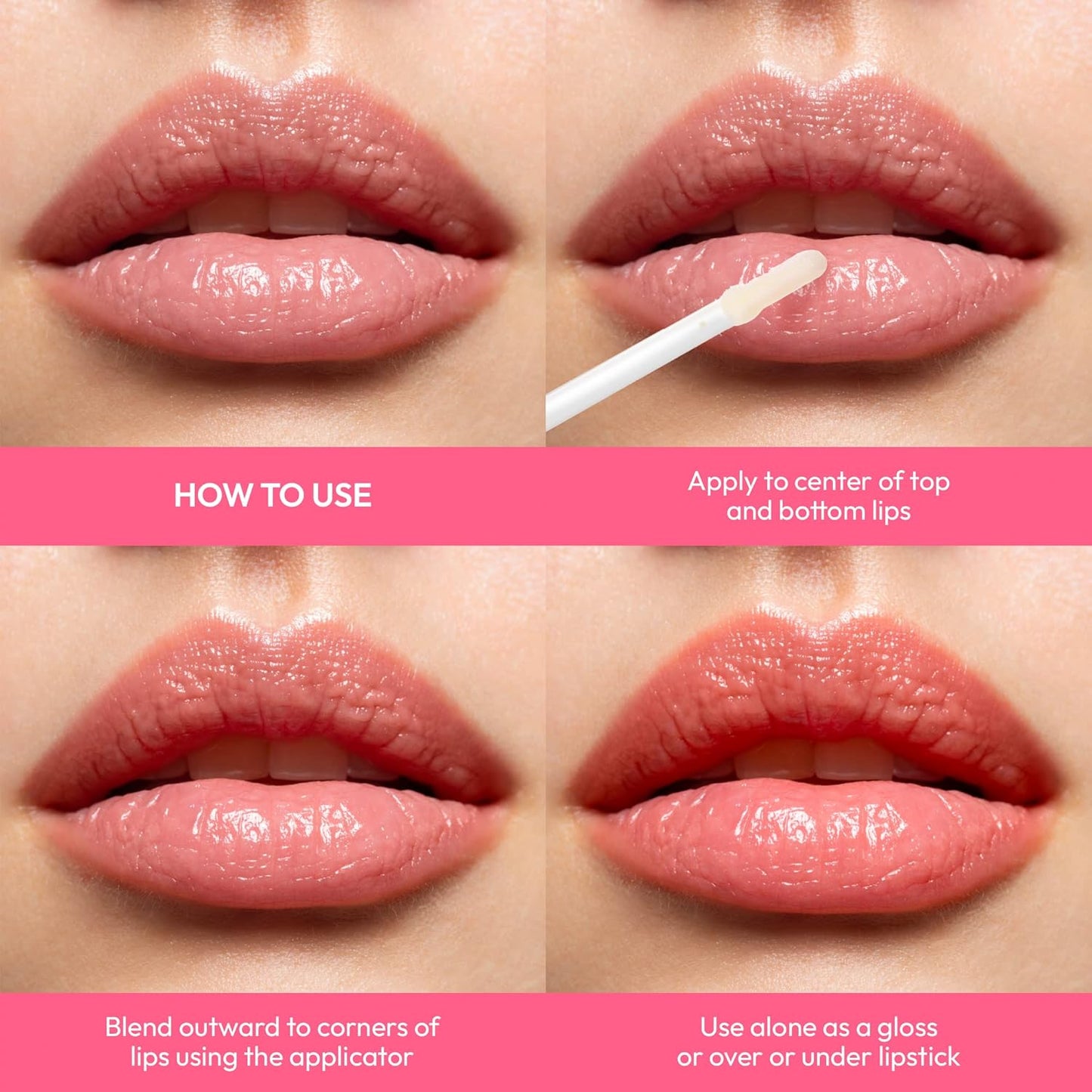 Ruby Kisses Plumping Lip Gloss – Hydrating, Voluminous, High-Shine, Cruelty-Free Lip Plumper, Smoothing, Instinct Lip Maximizer, 4 Colors, 0.15 FL Oz. (CLEAR)