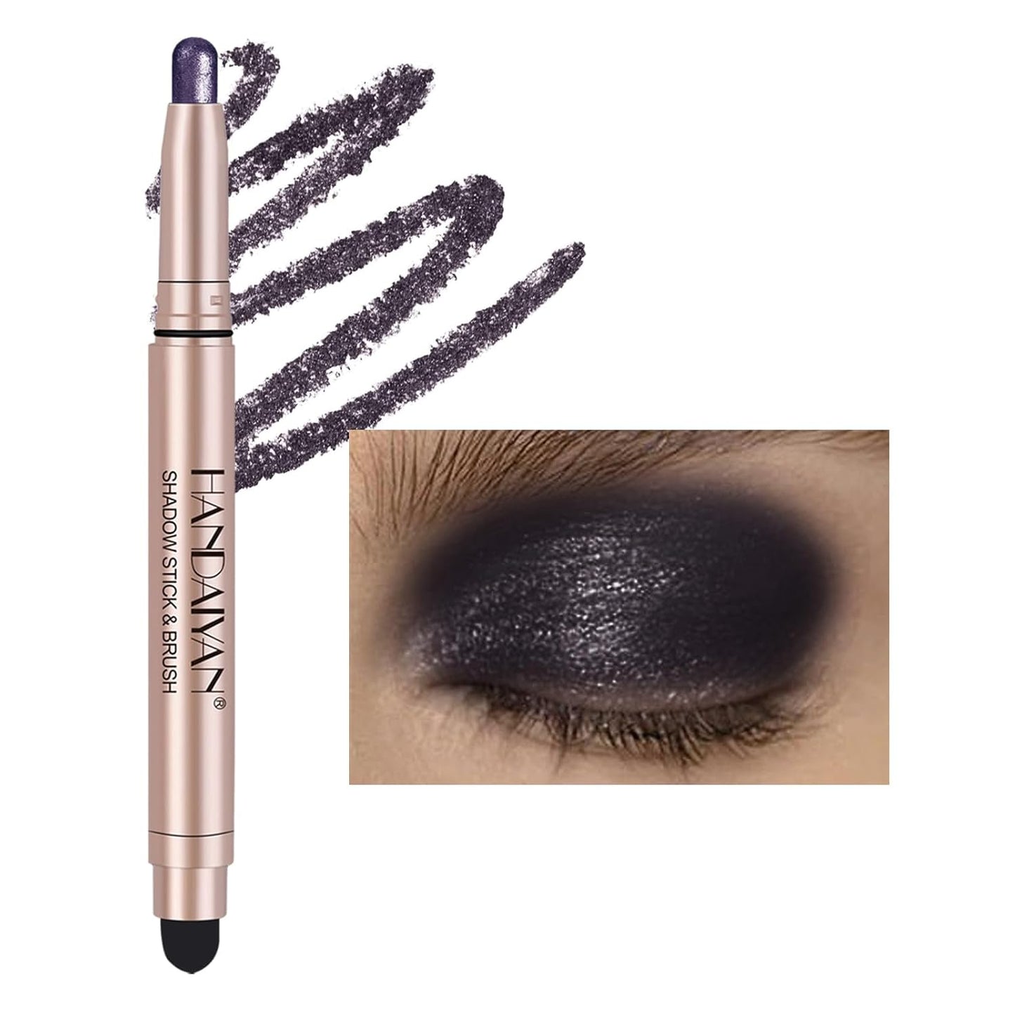 Eyeshadow Stick Matte Nude Eye Makeup Smoky Eyes Makeup Long Lasting Quick-Drying Smooth Glitter Eyeshadow Double Head(H06)