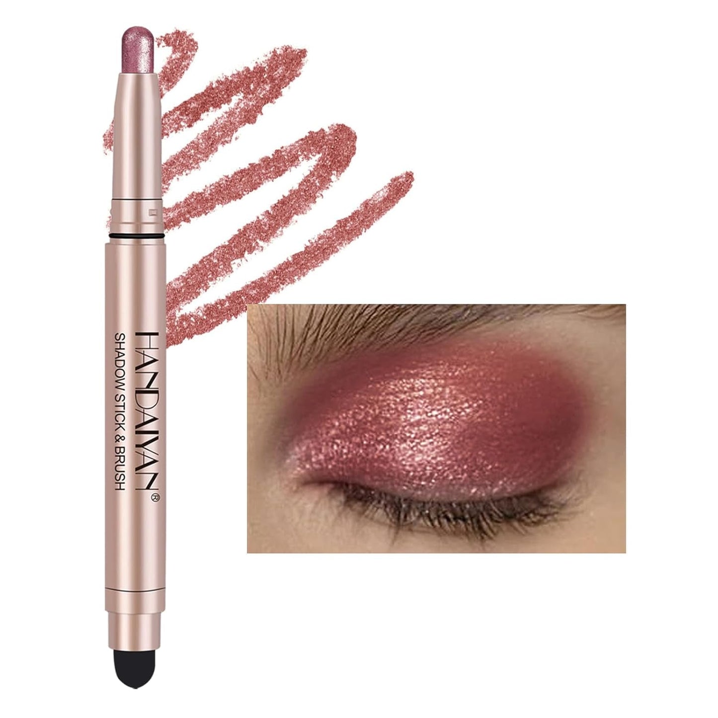 Eyeshadow Stick Matte Nude Eye Makeup Smoky Eyes Makeup Long Lasting Quick-Drying Smooth Glitter Eyeshadow Double Head(H06)