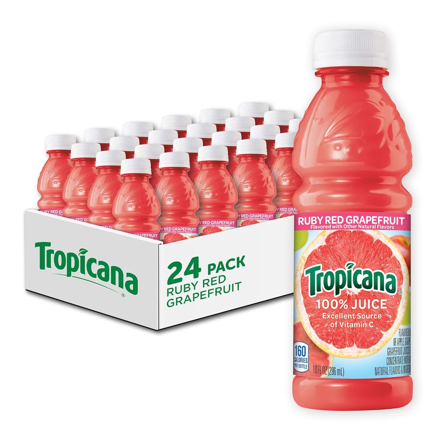 Tropicana 100% Juice, Orange Strawberry, 10 Fl Oz Bottle (Pack of 24)