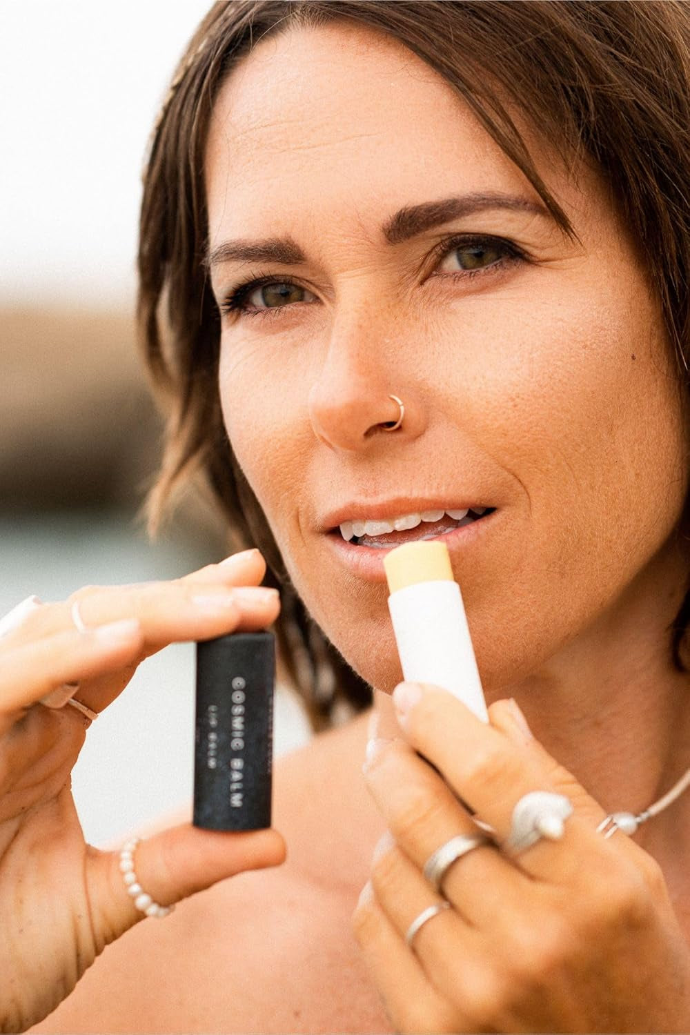 MADRE LUNA AYURVEDIC SKIN CARE, Cheeks & Lips, Lip Balm, Natural Look, Deep Hydratation. (Cosmic Balm) Deep Hydration, UV Protection, Enhances Lip Glow, with Cocoa Butter.