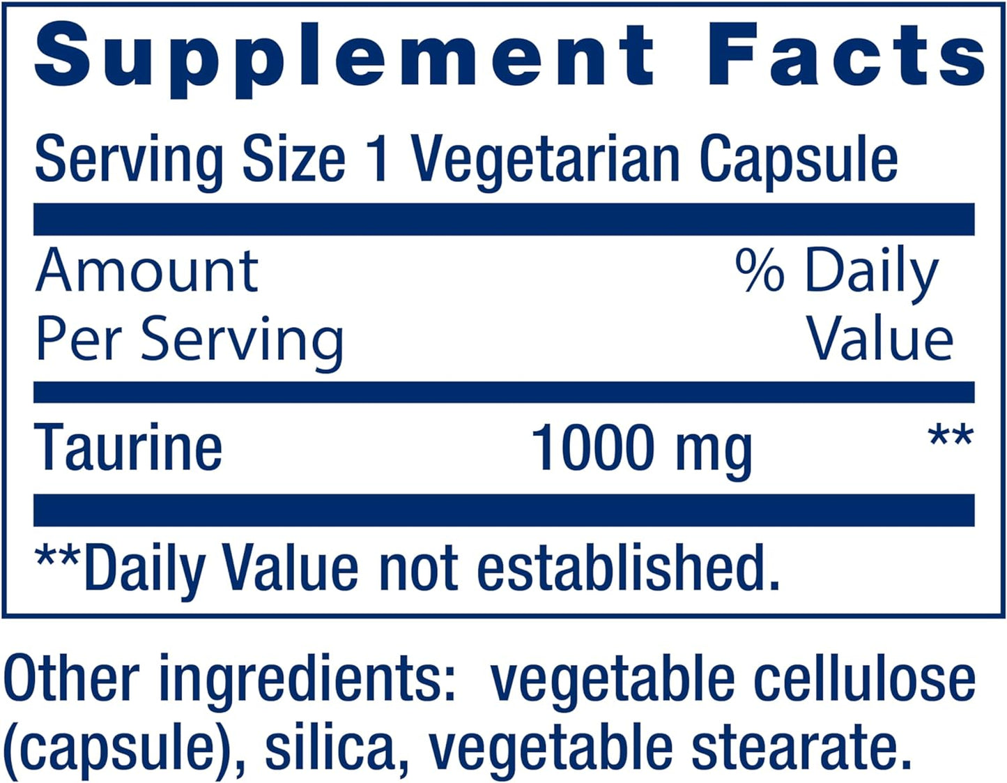 Life Extension Taurine, Pure Taurine Amino Acid Supplement, Heart, Liver and Brain Health, Longevity, Muscle and Exercise, 1000 Mg Dose, Non-Gmo, Gluten-Free - Two Pack - 90 Vegetarian Capsules X 2