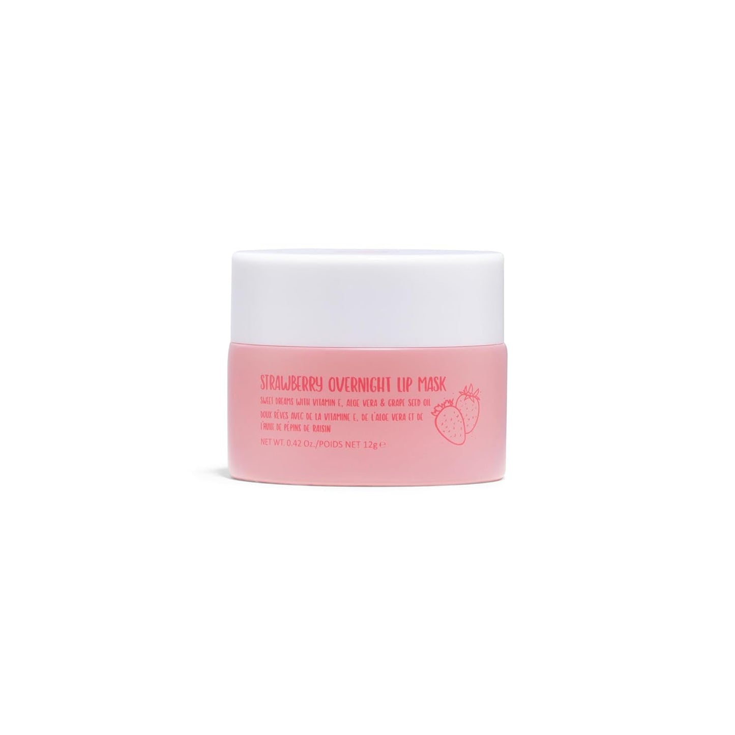 W7 Sweet Dreams Overnight Strawberry Lip Mask - Vitamin E, Aloe Vera and Grape Seed Oil - for Hydrated, Full Looking & Irresistible Lips - 0.42 Fl Oz