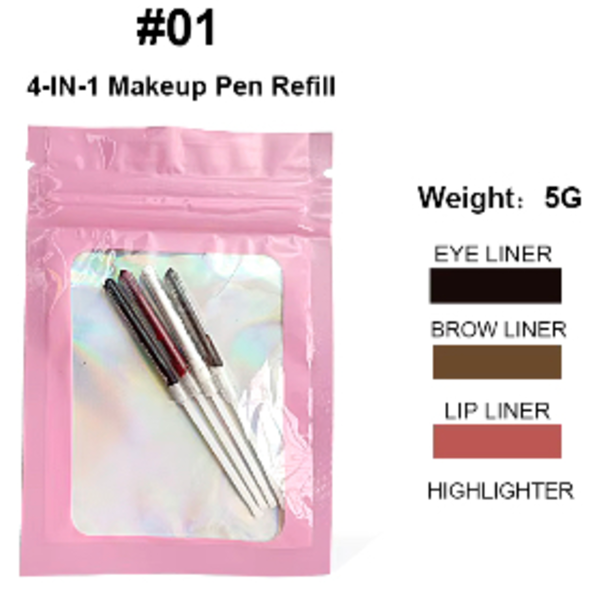 4 In 1 Makeup Pen Eyebrow Pencil Waterproof Drawing Eye Brow Long Lasting Easy Color Eyeliner Eyebrow Pen Sweatproof Makeup Pen
