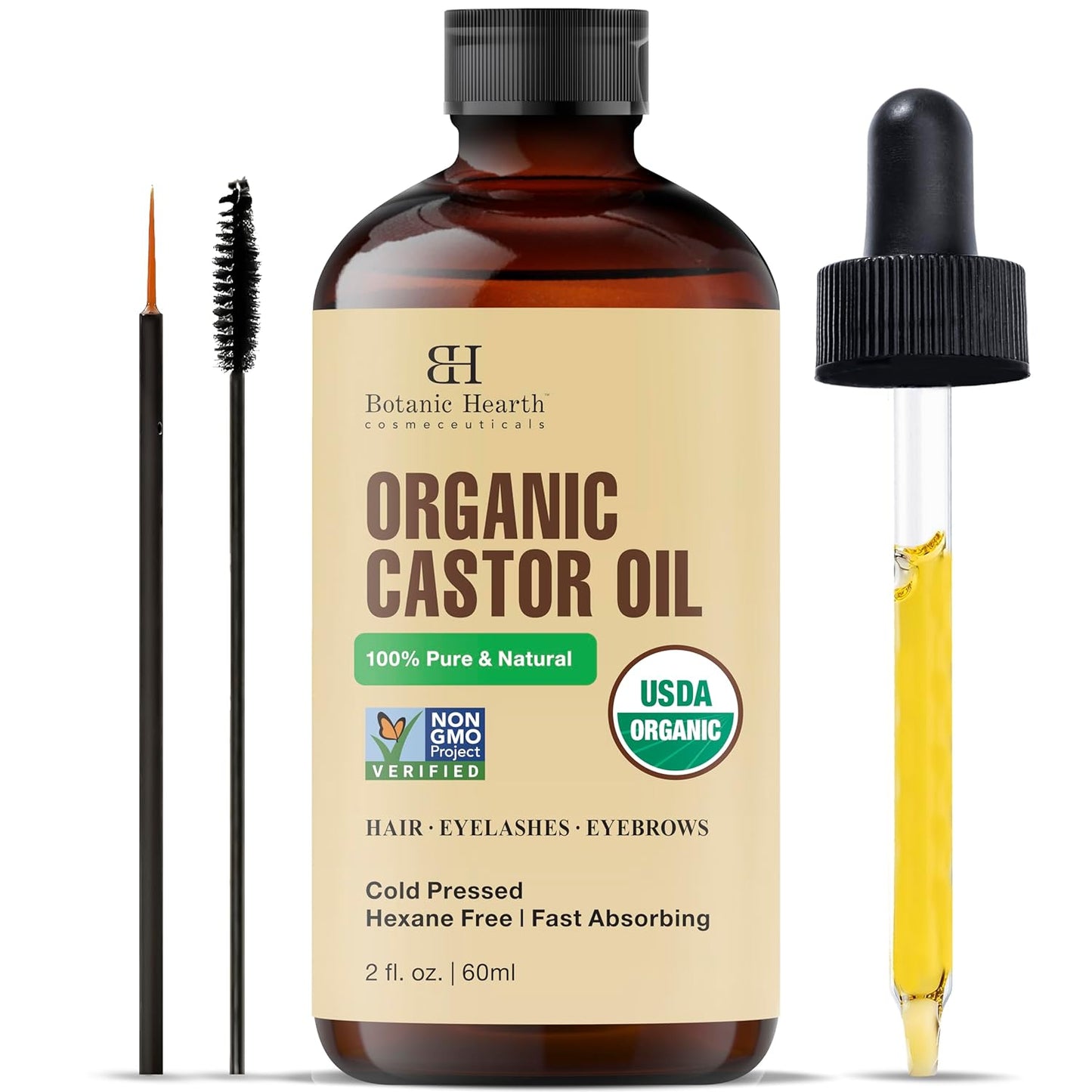 Botanic Hearth 100% Pure Rosemary Oil for Hair Growth Infused with Biotin (6.7 Fl Oz) | Hair Strengthening Treatment | Nourishing & Volumizing | with Jojoba Oil & Castor Oil | Non GMO Verified