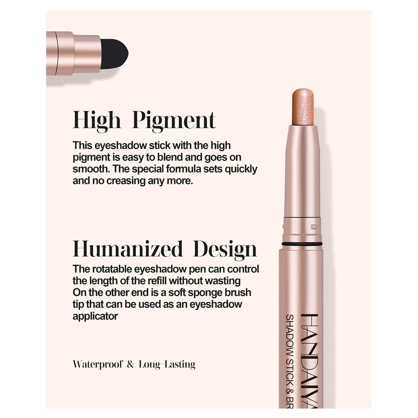 Eyeshadow Stick Matte Nude Eye Makeup Smoky Eyes Makeup Long Lasting Quick-Drying Smooth Glitter Eyeshadow Double Head(H06)