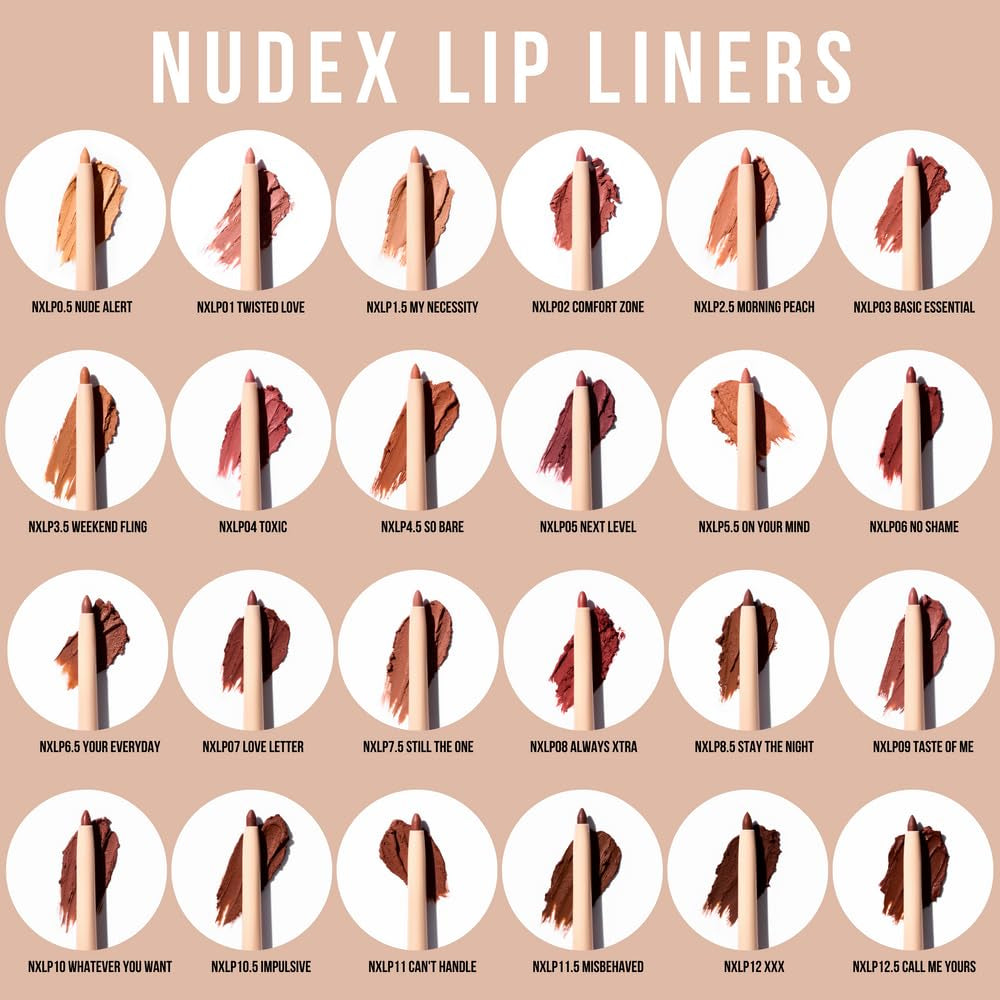 Retractable Waterproof Lip Liner with Built-In Sharpener by Beauty Creations NUDEX Collection (XXX 12)