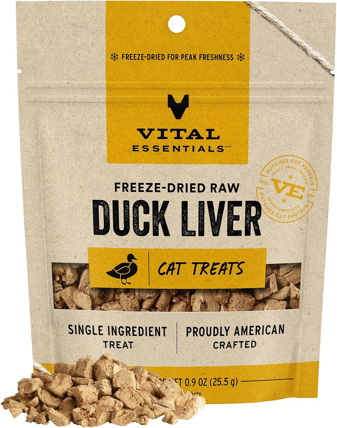 Vital Essentials Freeze Dried Raw Single Ingredient Cat Treats, Chicken Hearts, 0.8 OZ