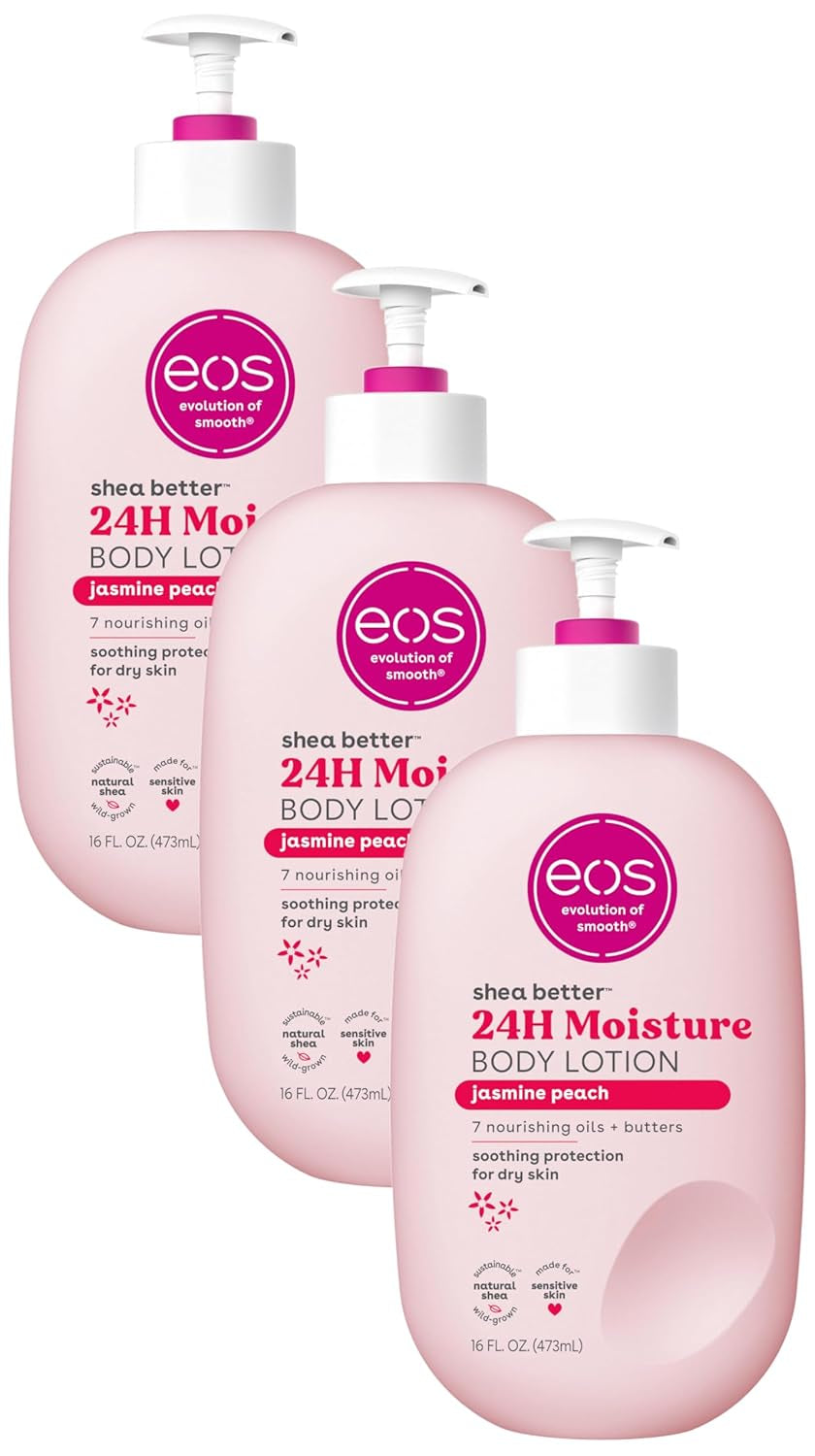 Eos Shea Better Body Lotion- Vanilla Cashmere, 24-Hour Moisture Skin Care, Lightweight & Non-Greasy, Made with Natural Shea, Vegan, 16 Fl Oz