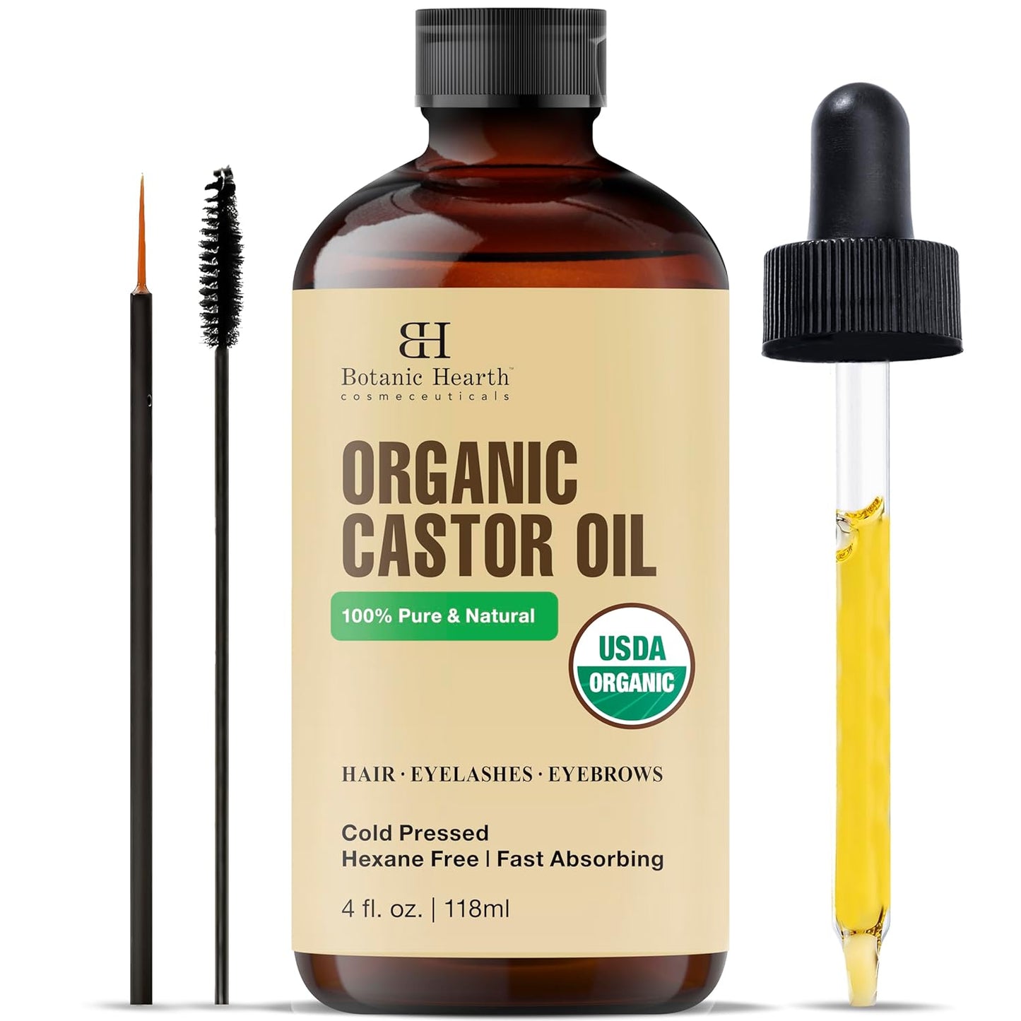 Botanic Hearth 100% Pure Rosemary Oil for Hair Growth Infused with Biotin (6.7 Fl Oz) | Hair Strengthening Treatment | Nourishing & Volumizing | with Jojoba Oil & Castor Oil | Non GMO Verified