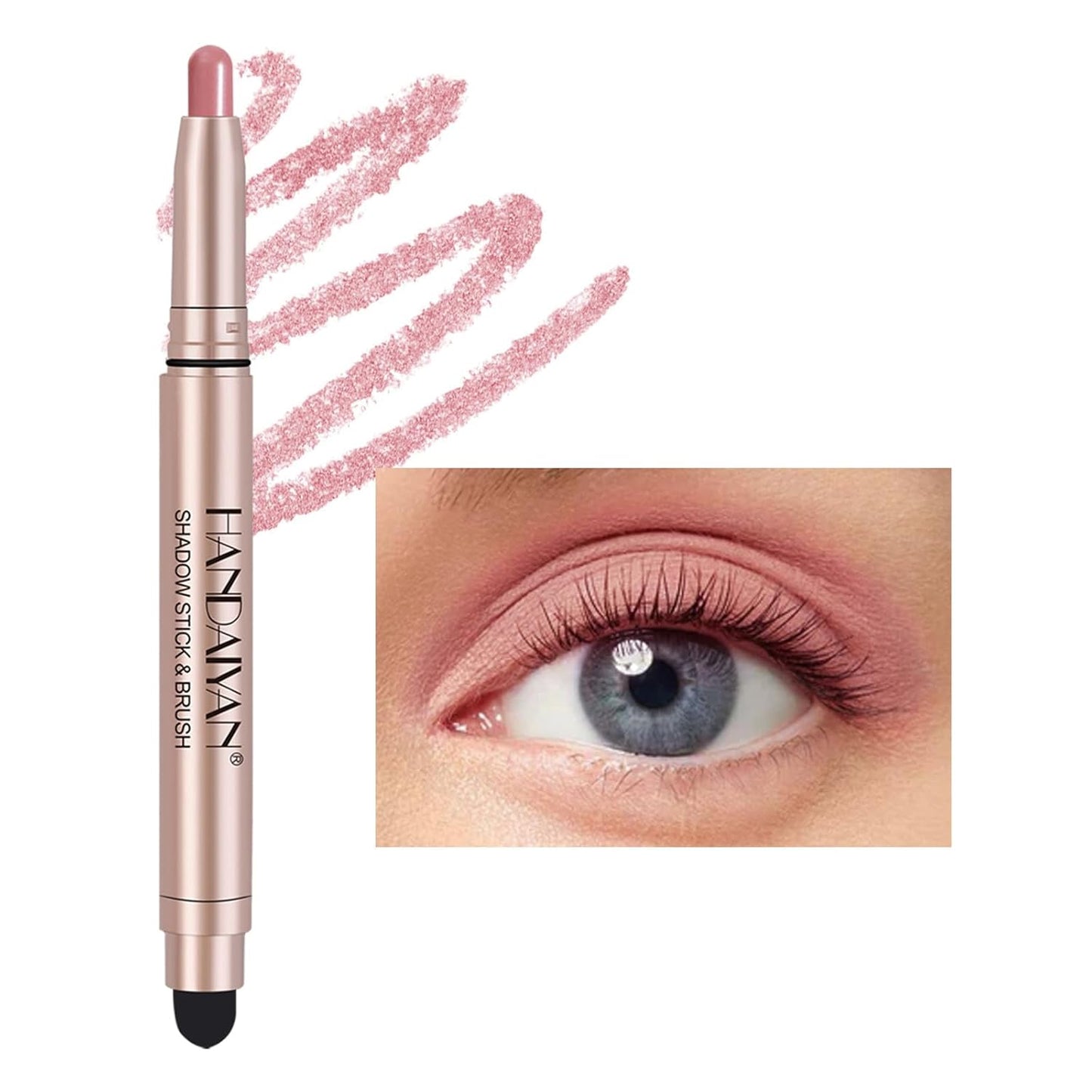 Eyeshadow Stick Matte Nude Eye Makeup Smoky Eyes Makeup Long Lasting Quick-Drying Smooth Glitter Eyeshadow Double Head(H06)