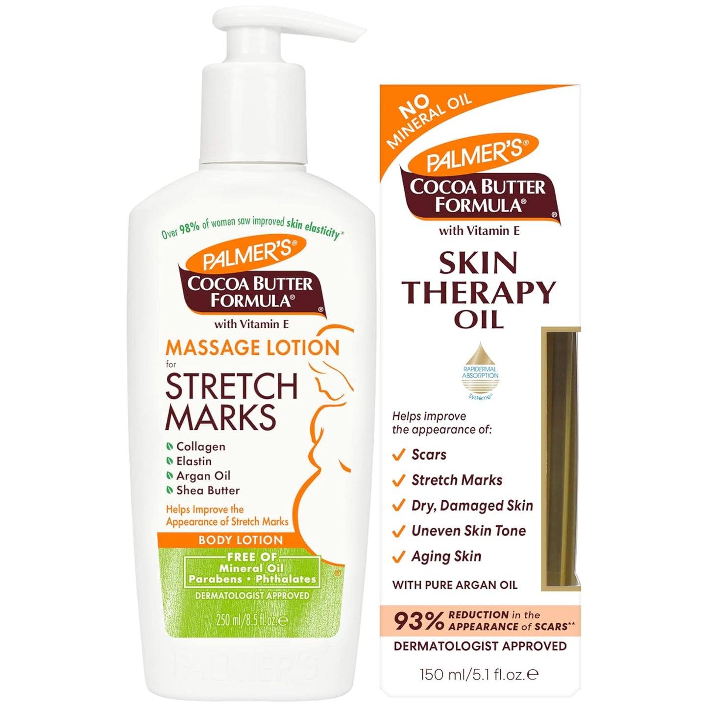 Palmer'S Cocoa Butter Formula Massage Lotion for Stretch Marks, Pregnancy Skin Care, Belly Cream with Collagen, Elastin, Argan Oil and Shea Butter, 8.5 Ounces