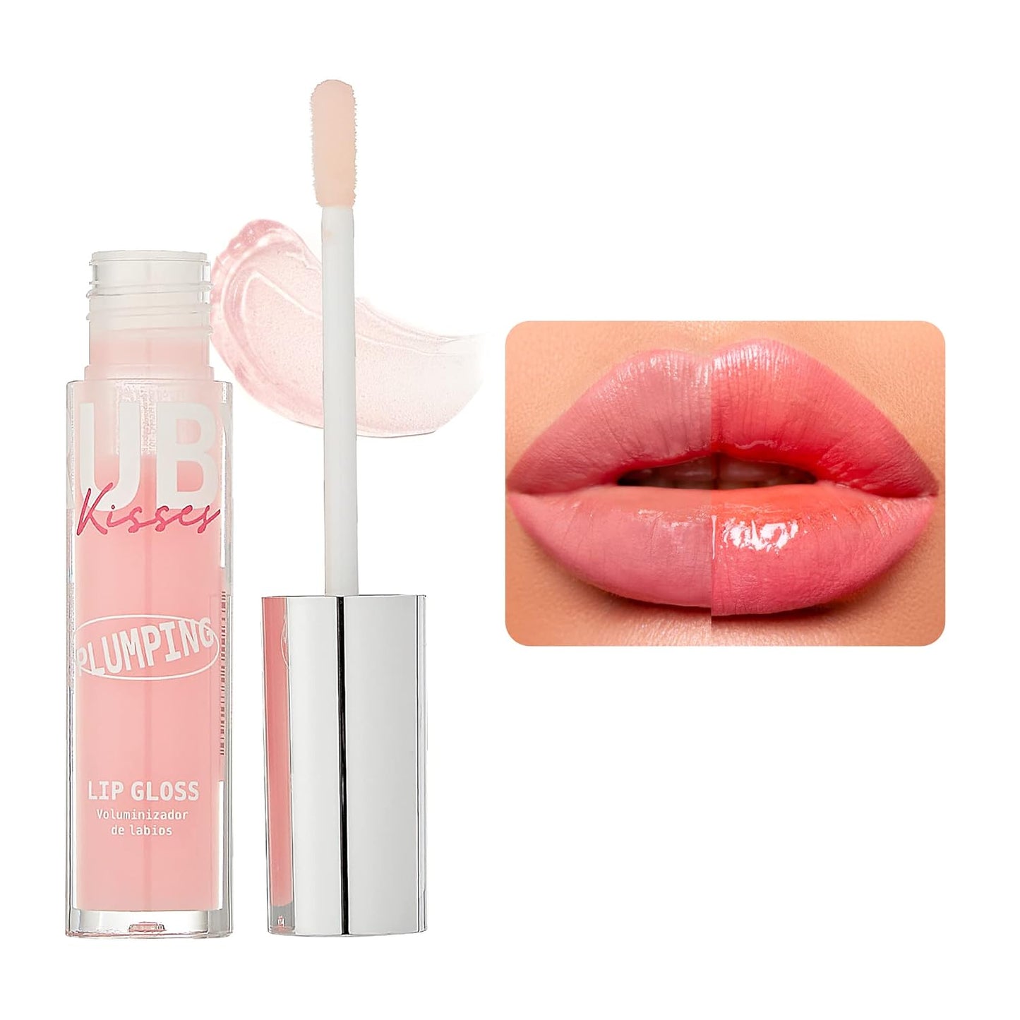 Ruby Kisses Plumping Lip Gloss – Hydrating, Voluminous, High-Shine, Cruelty-Free Lip Plumper, Smoothing, Instinct Lip Maximizer, 4 Colors, 0.15 FL Oz. (CLEAR)
