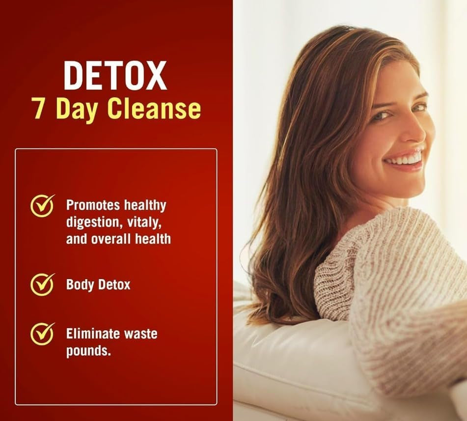 The Cleaner Detox, Effective-7 Day Formula for Women, Ultimate Body Detox, Support Digestive Health, 52 Veggie Capsules, White/Red