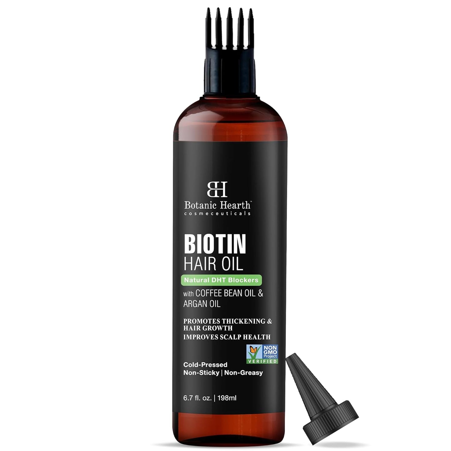 Botanic Hearth 100% Pure Rosemary Oil for Hair Growth Infused with Biotin (6.7 Fl Oz) | Hair Strengthening Treatment | Nourishing & Volumizing | with Jojoba Oil & Castor Oil | Non GMO Verified