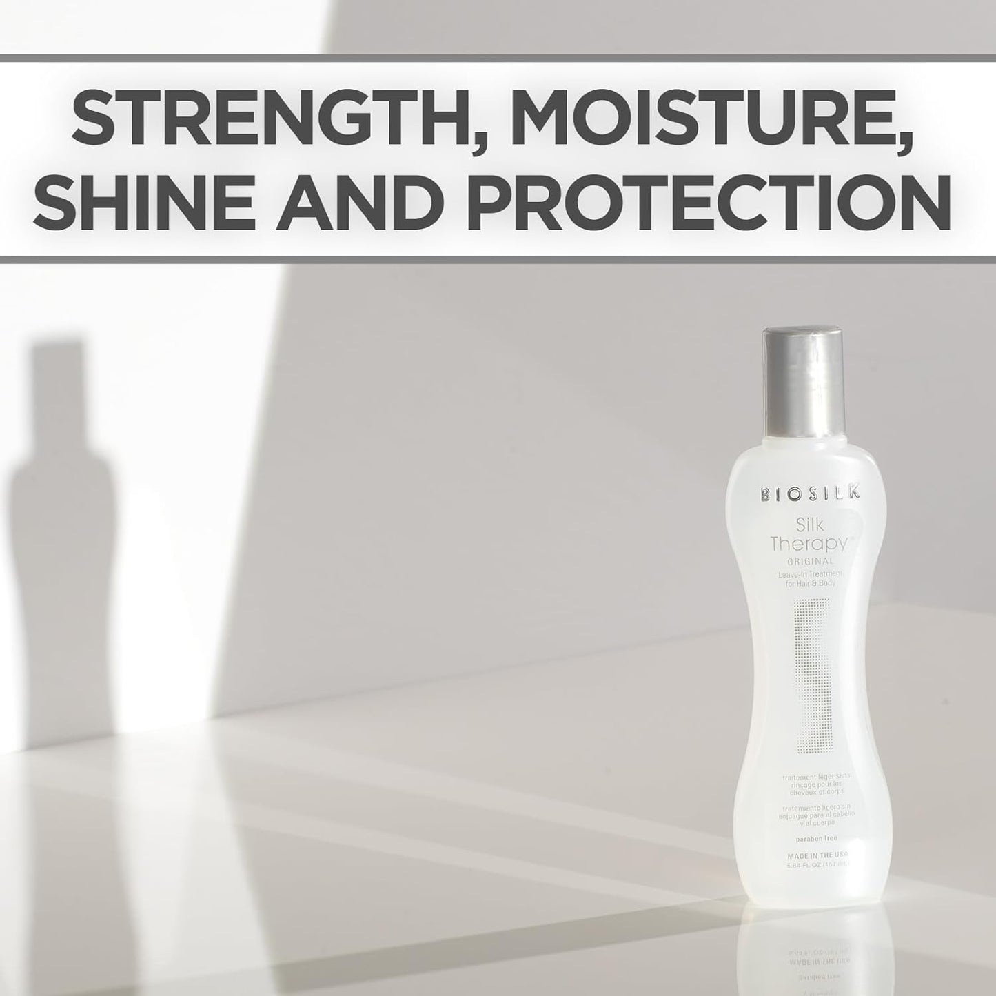Biosilk Silk Therapy Original, Reconstructing Treatment for Adding Shine & Helping Prevent Split Ends, Sulfate, Paraben, & Cruelty-Free, 5.64 Oz